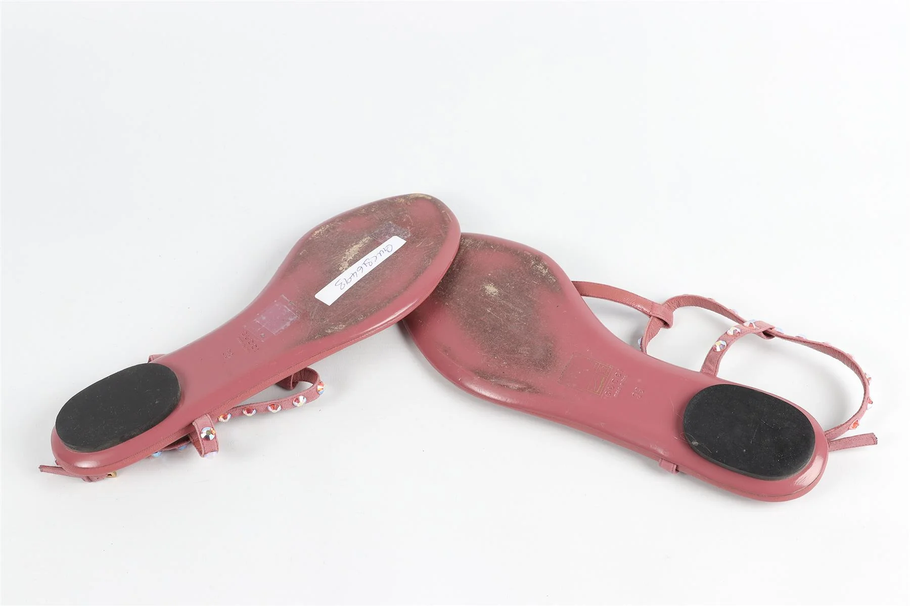 GUCCI PINK CRYSTAL AND LEATHER SANDALS EU 39 UK 6 US 9 - Image 6