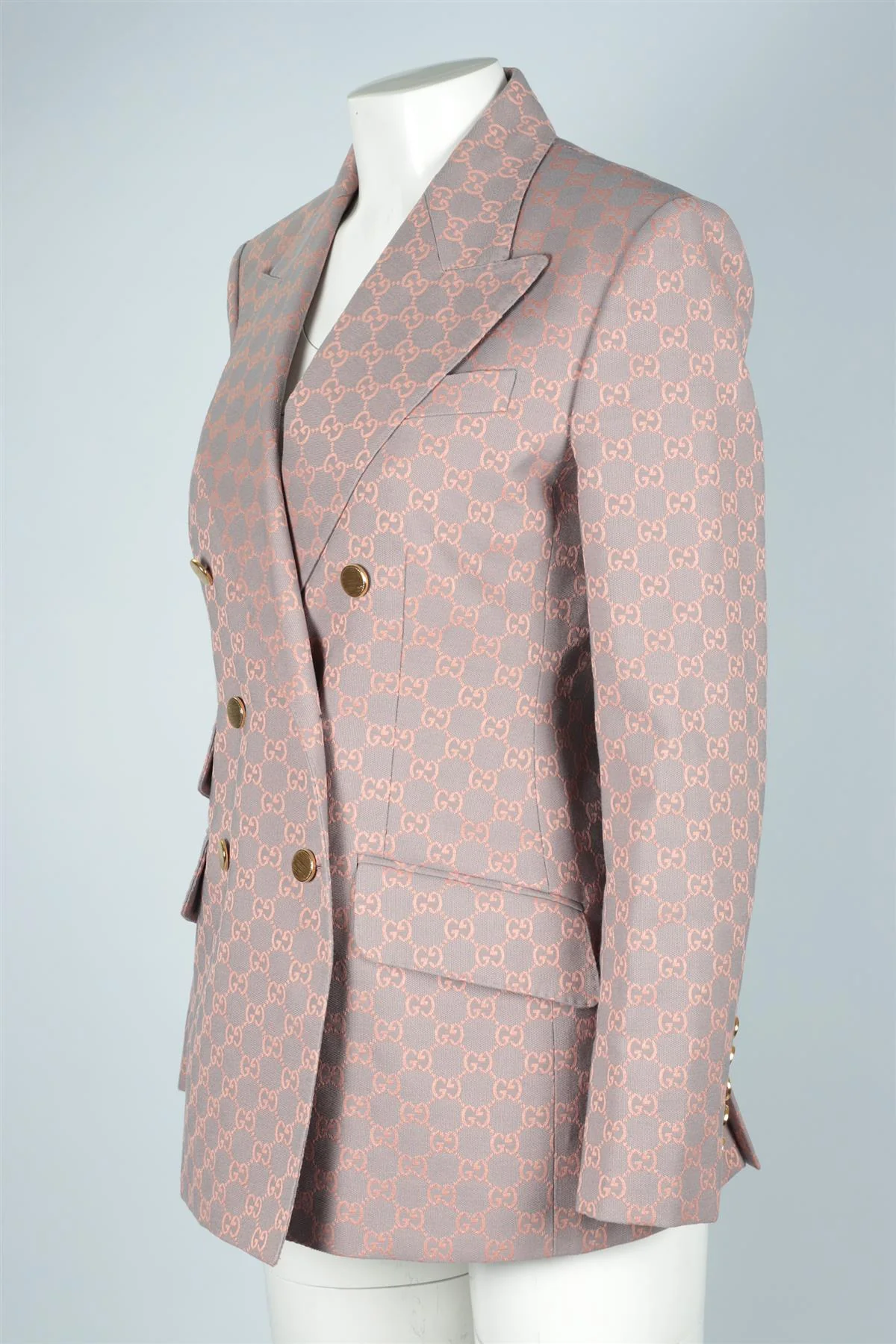 GUCCI PINK GG COTTON BLAZER IT 42 UK 10 - Image 3