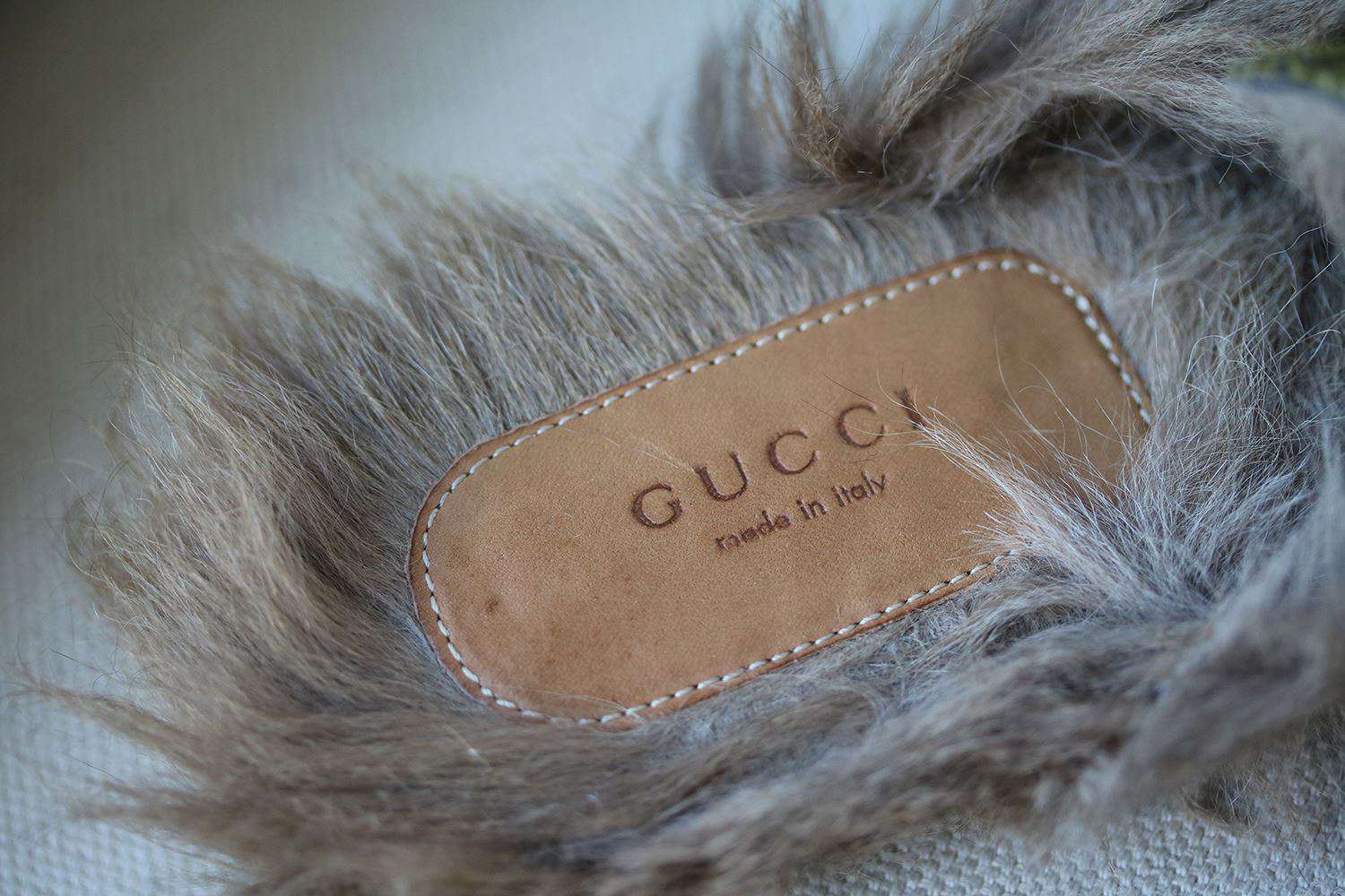 GUCCI PRINCETOWN BROCADE EMBROIDERED FUR LINED SLIPPERS EU 38 UK 5 US 8 - Image 6
