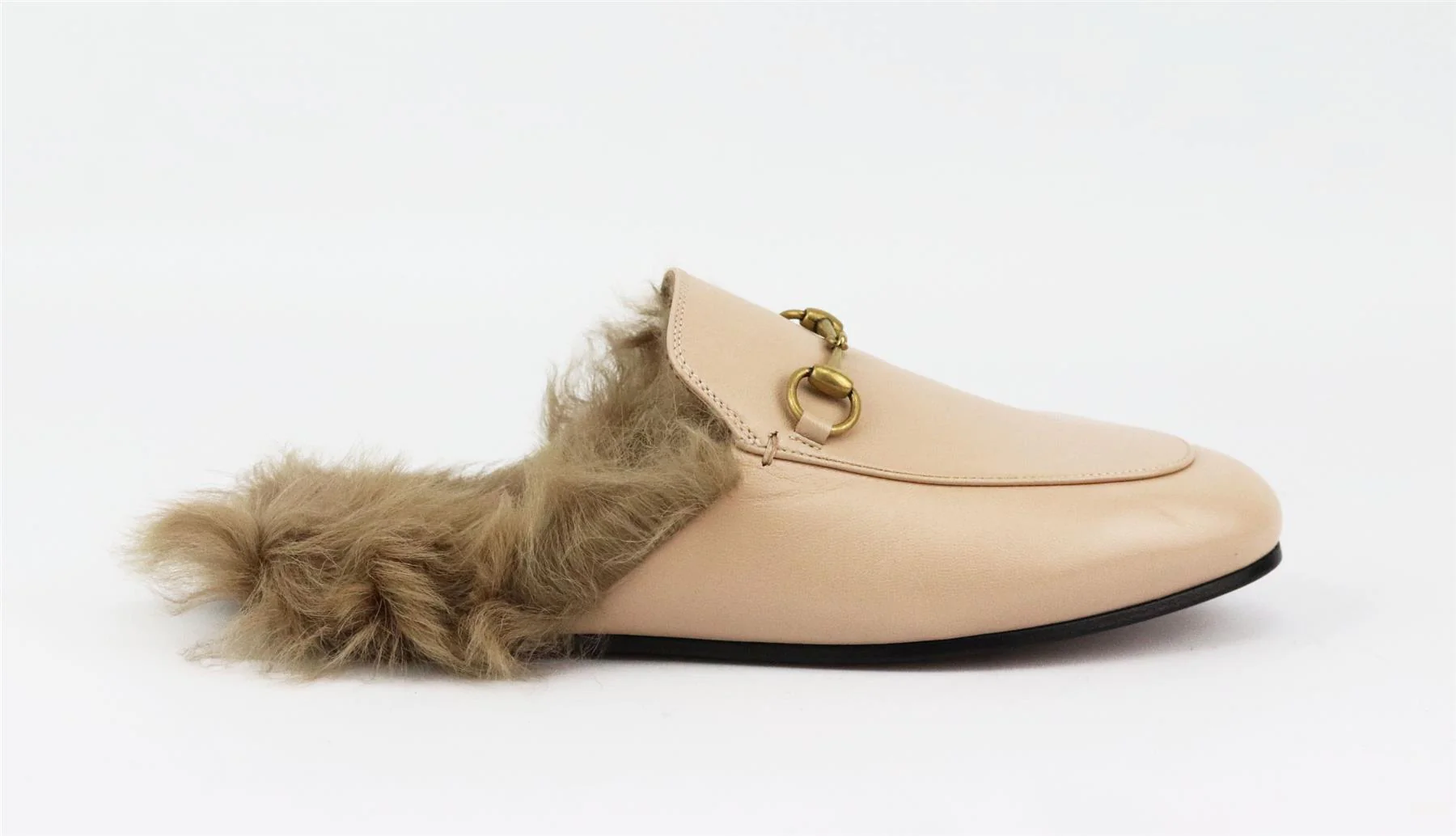 GUCCI PRINCETOWN SHEARLING LINED LEATHER SLIPPERS EU 38 UK 5 US 8 - Image 2