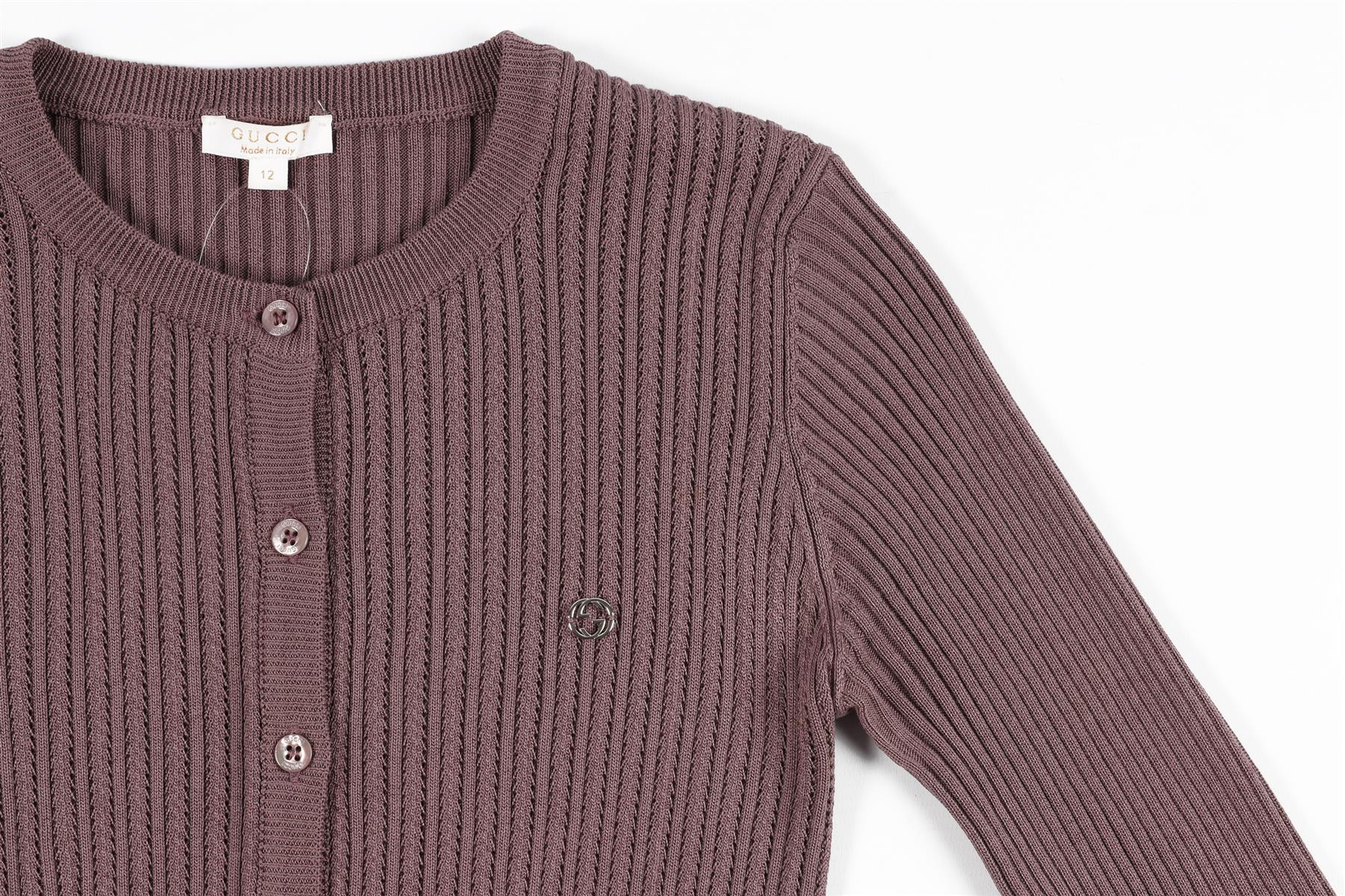 GUCCI PURPLE KIDS GIRLS SILK CARDIGAN 12 YEARS - Image 3