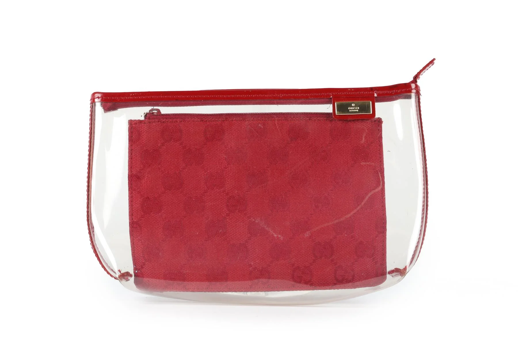 GUCCI RED GG CANVAS AND PVC 2 IN 1 COSMETIC POUCH - Image 2
