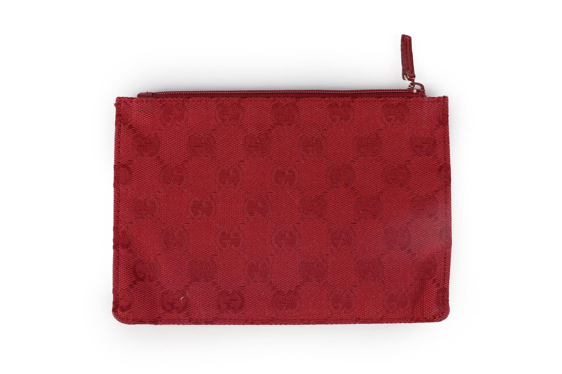 GUCCI RED GG CANVAS AND PVC 2 IN 1 COSMETIC POUCH - Image 8