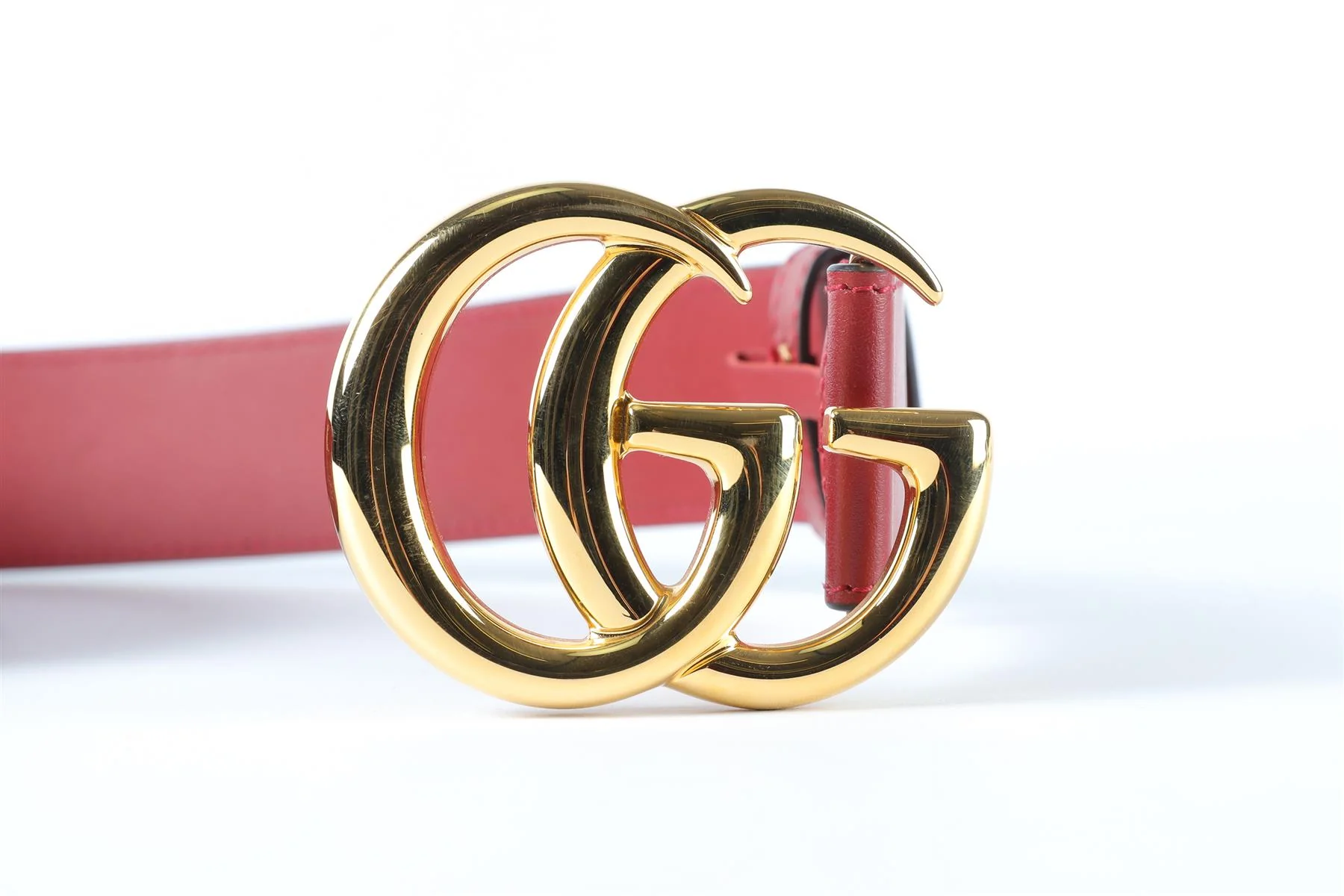 GUCCI RED GG LEATHER BELT 90 CM - Image 3