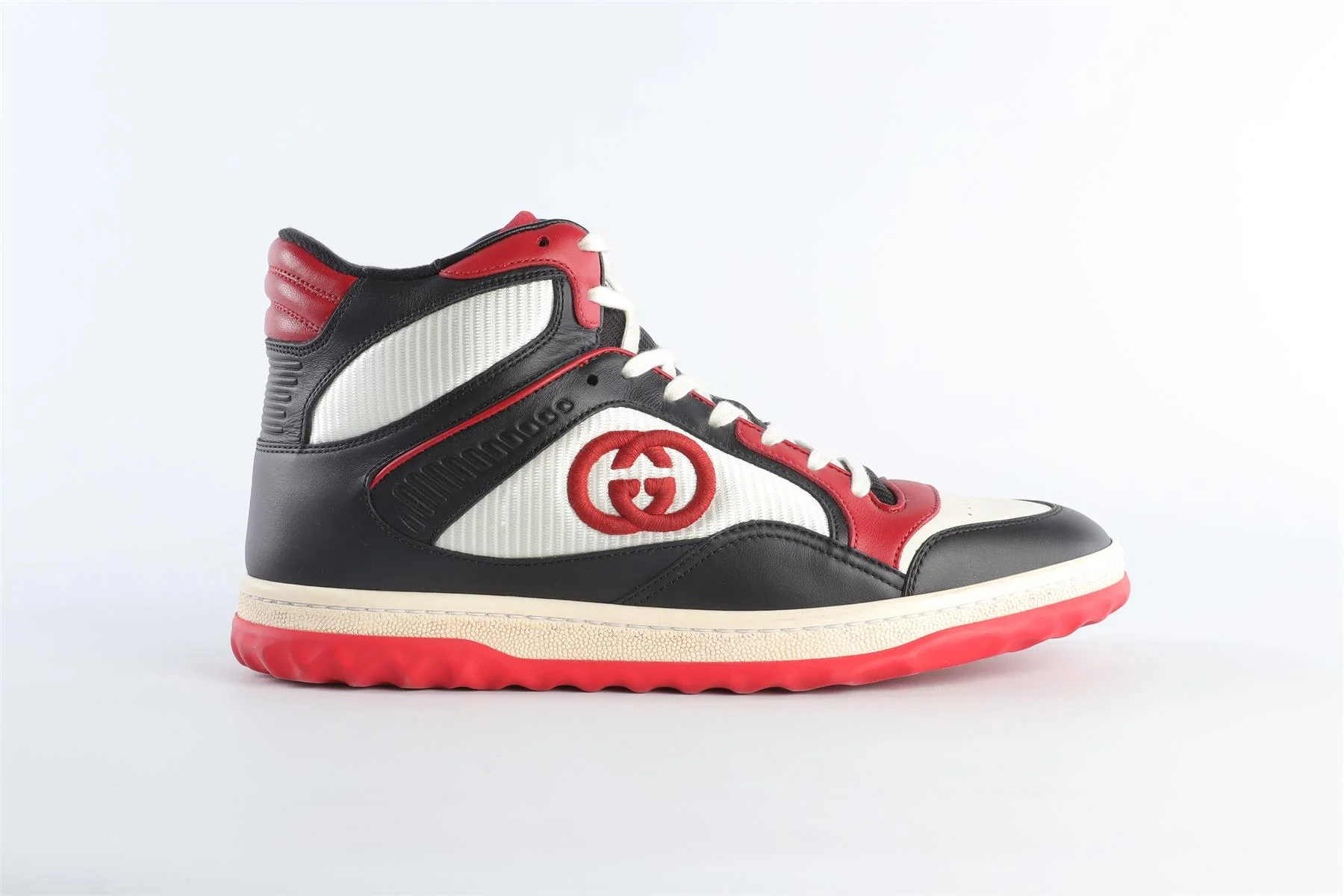 GUCCI RED MAC80 LEATHER SNEAKERS EU 40 UK 7 US 10 - Image 2