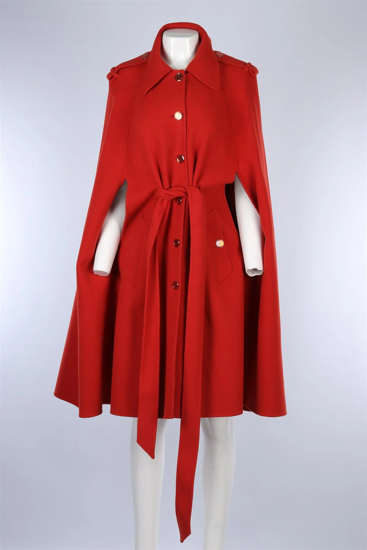 GUCCI RED WOOL CAPE IT 42 UK 10 - Image 2