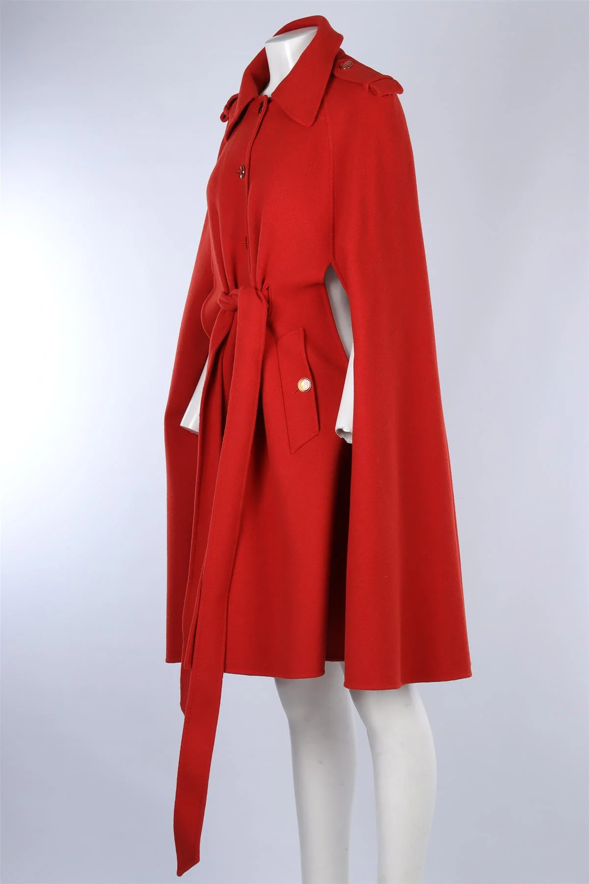 GUCCI RED WOOL CAPE IT 42 UK 10 - Image 3