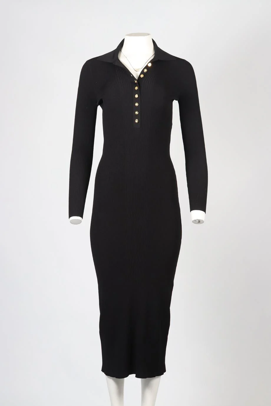 GUCCI RIBBED KNIT MIDI DRESS SMALL - Image 2
