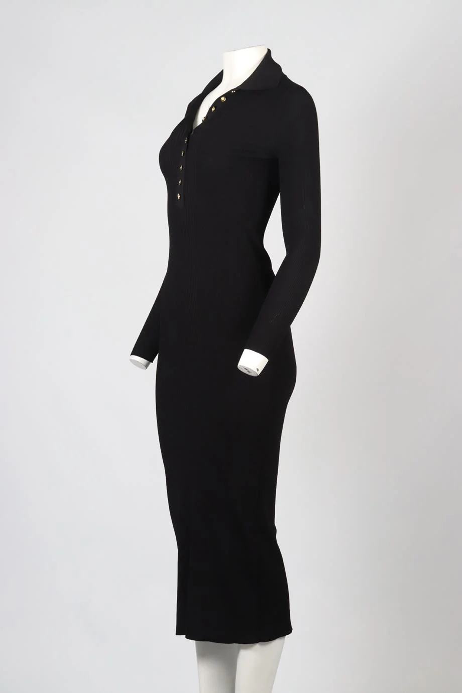 GUCCI RIBBED KNIT MIDI DRESS SMALL - Image 3