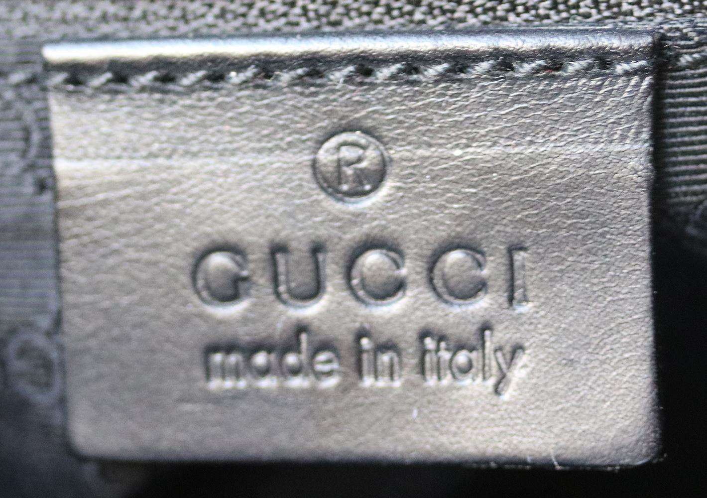 GUCCI STRIPE DENIM AND LEATHER MINI HANDBAG - Image 6