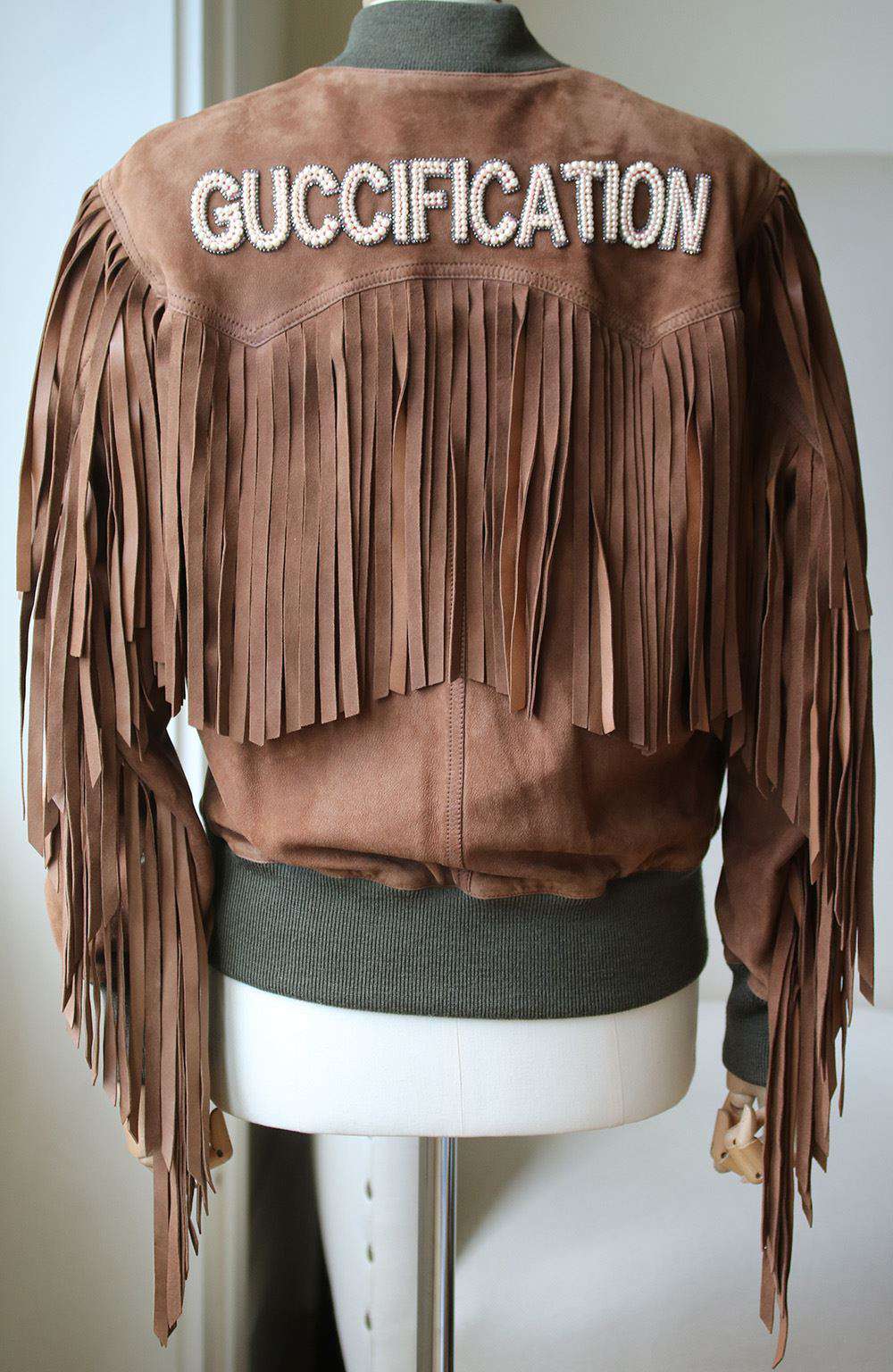 GUCCI SUEDE FRINGE BOMBER JACKET IT 38 UK 6 - Image 5