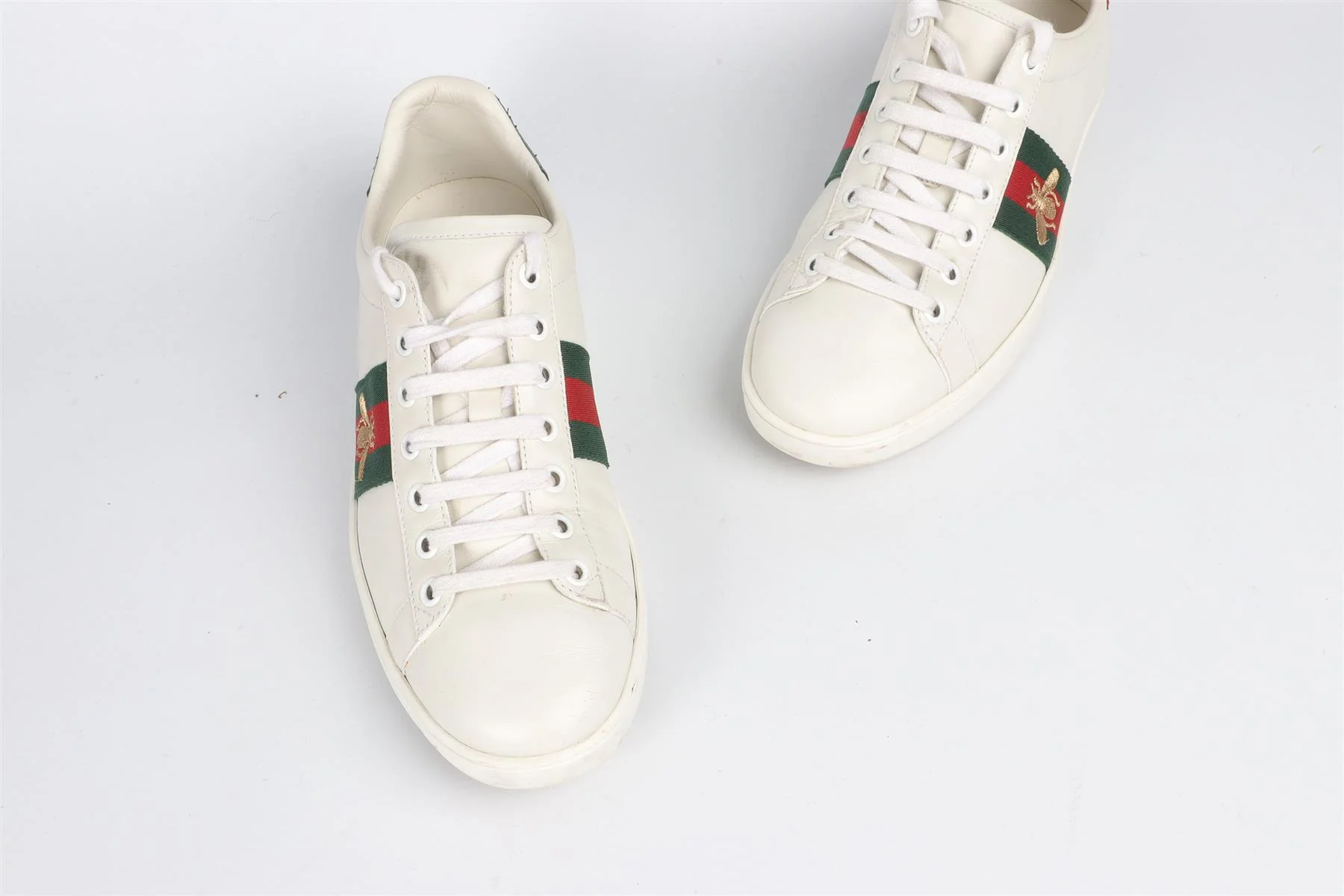 GUCCI WHITE ACE LEATHER SNEAKERS EU 37.5, UK 4.5, US 7.5 - Image 4