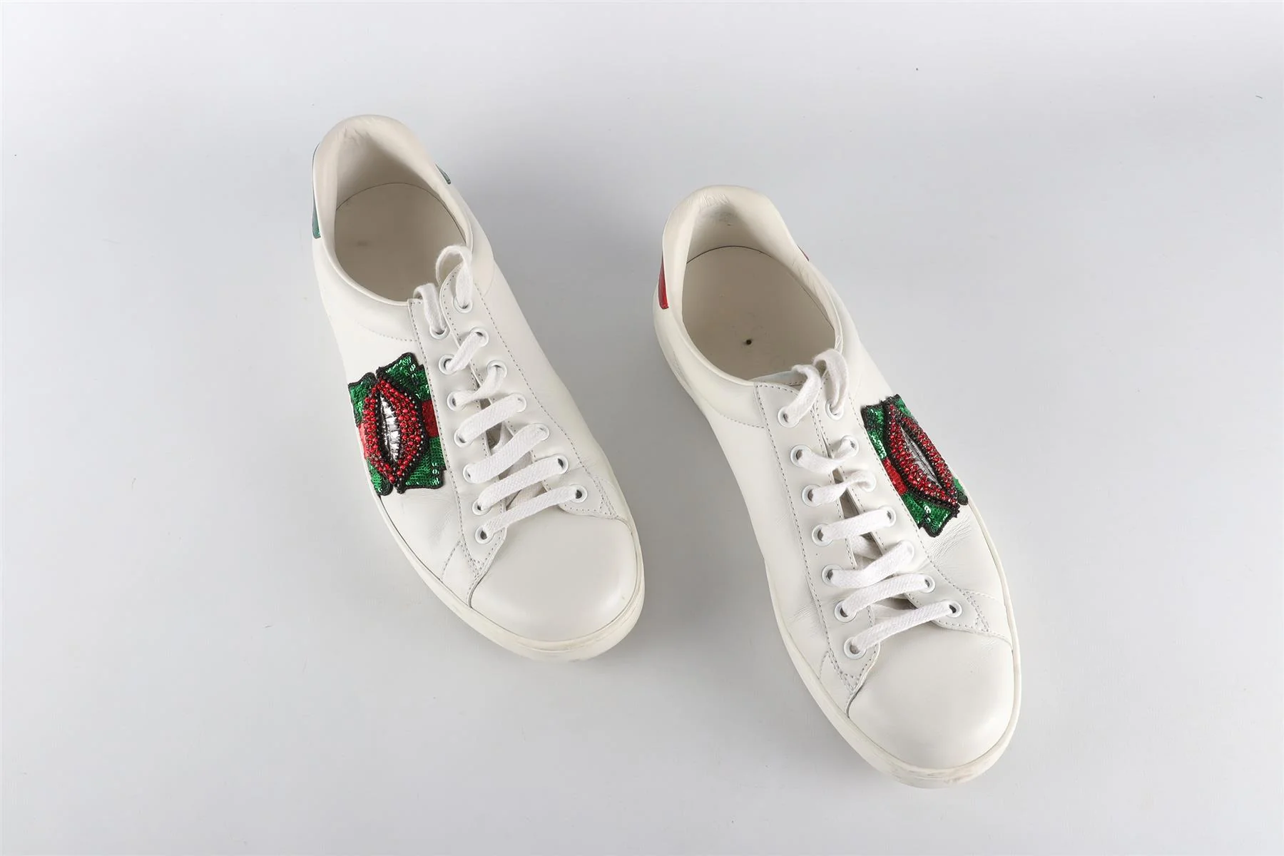 GUCCI WHITE MEN'S ACE LEATHER SNEAKERS UK 8.5 - Image 4