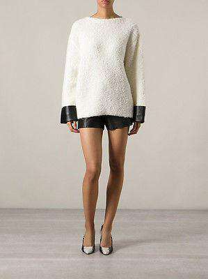 GUCCI WOOL BLEND SWEATER WITH LEATHER CUFFS SMALL - Image 2
