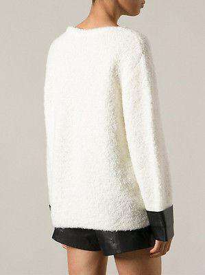 GUCCI WOOL BLEND SWEATER WITH LEATHER CUFFS SMALL - Image 4