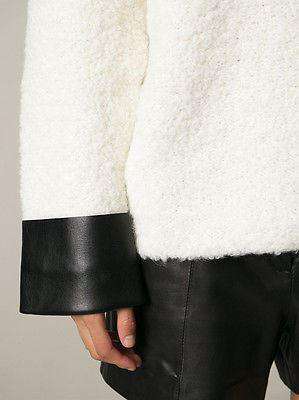 GUCCI WOOL BLEND SWEATER WITH LEATHER CUFFS SMALL - Image 5