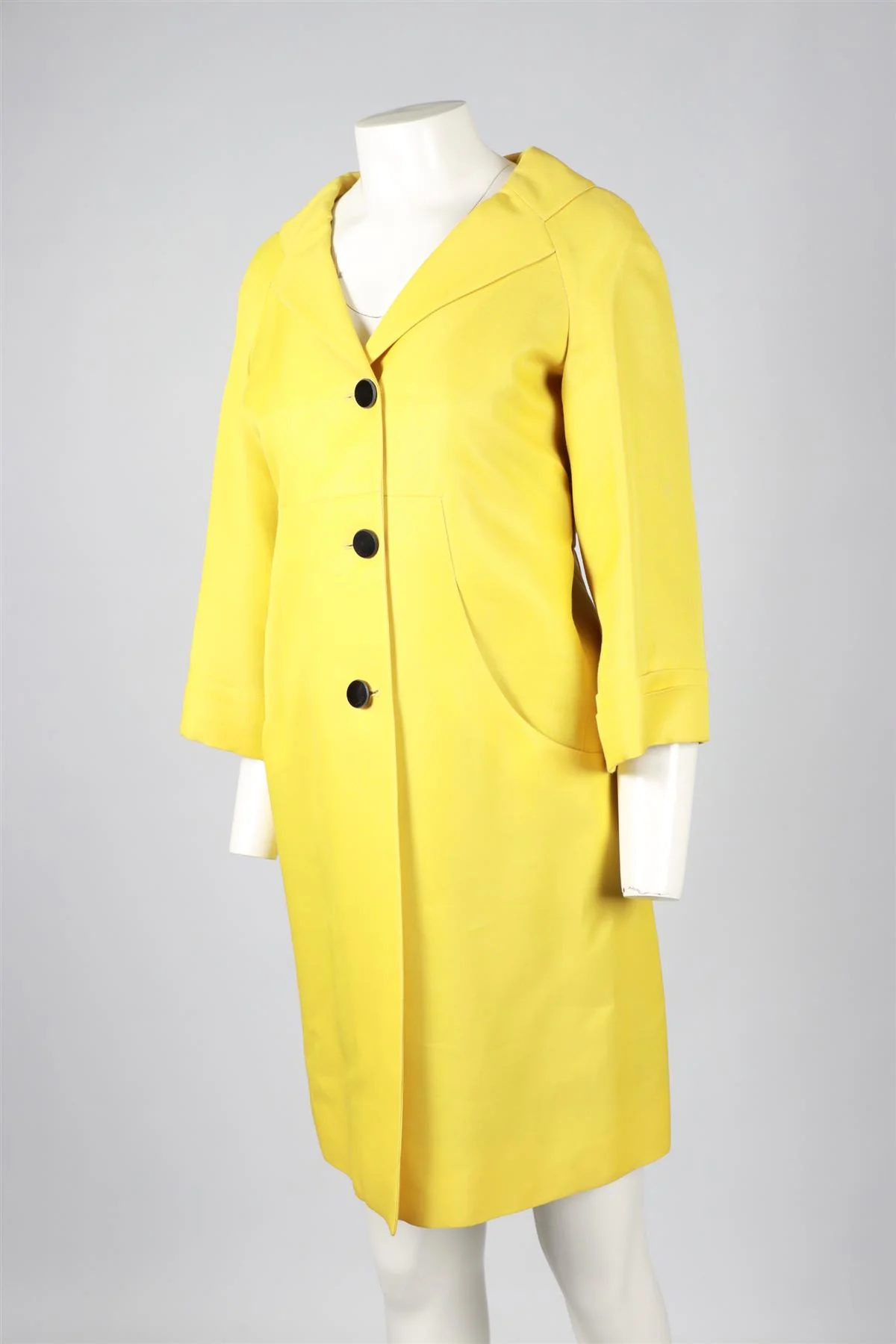 GUCCI YELLOW SILK BLEND COAT - Image 3