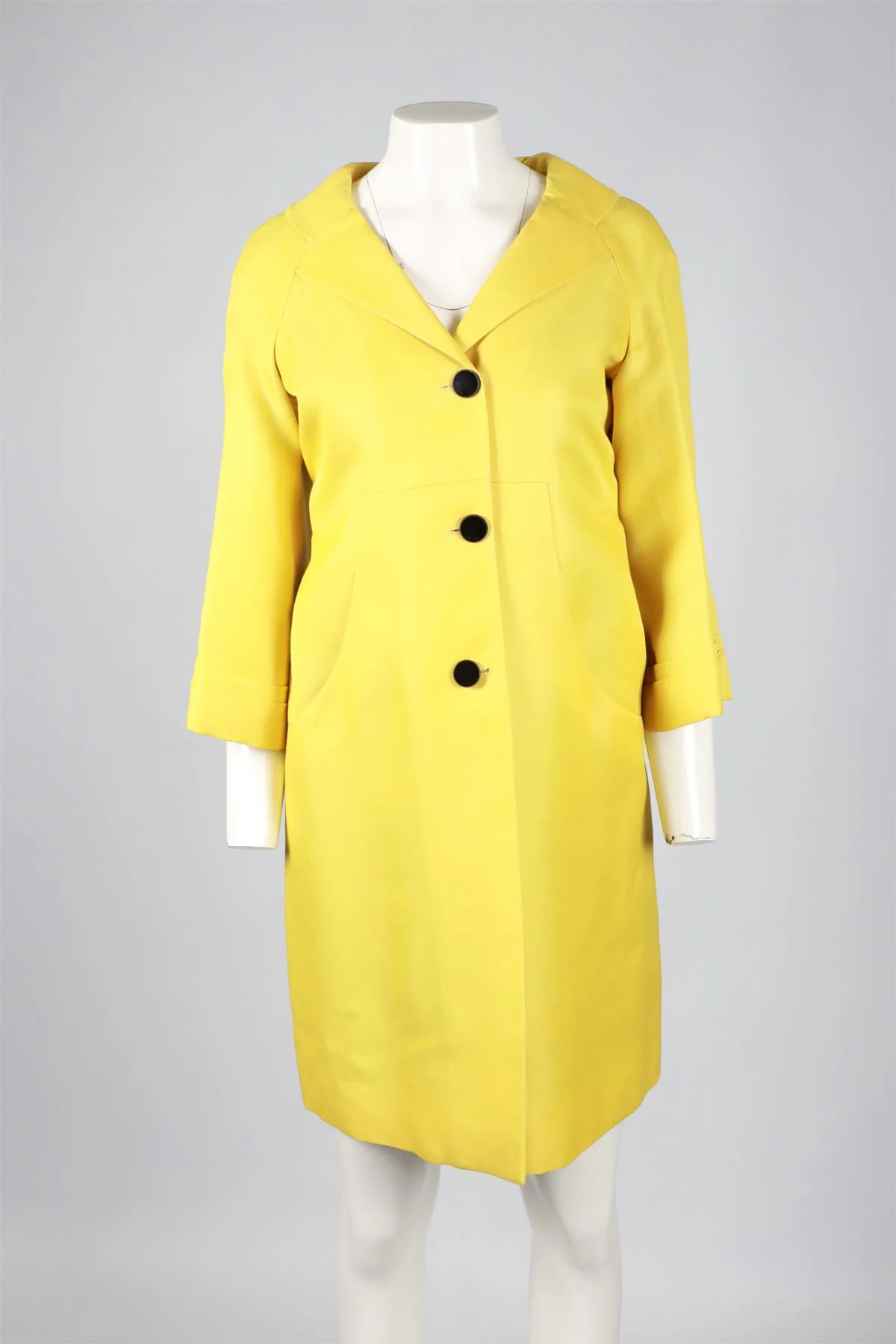 GUCCI YELLOW SILK BLEND COAT - Image 6