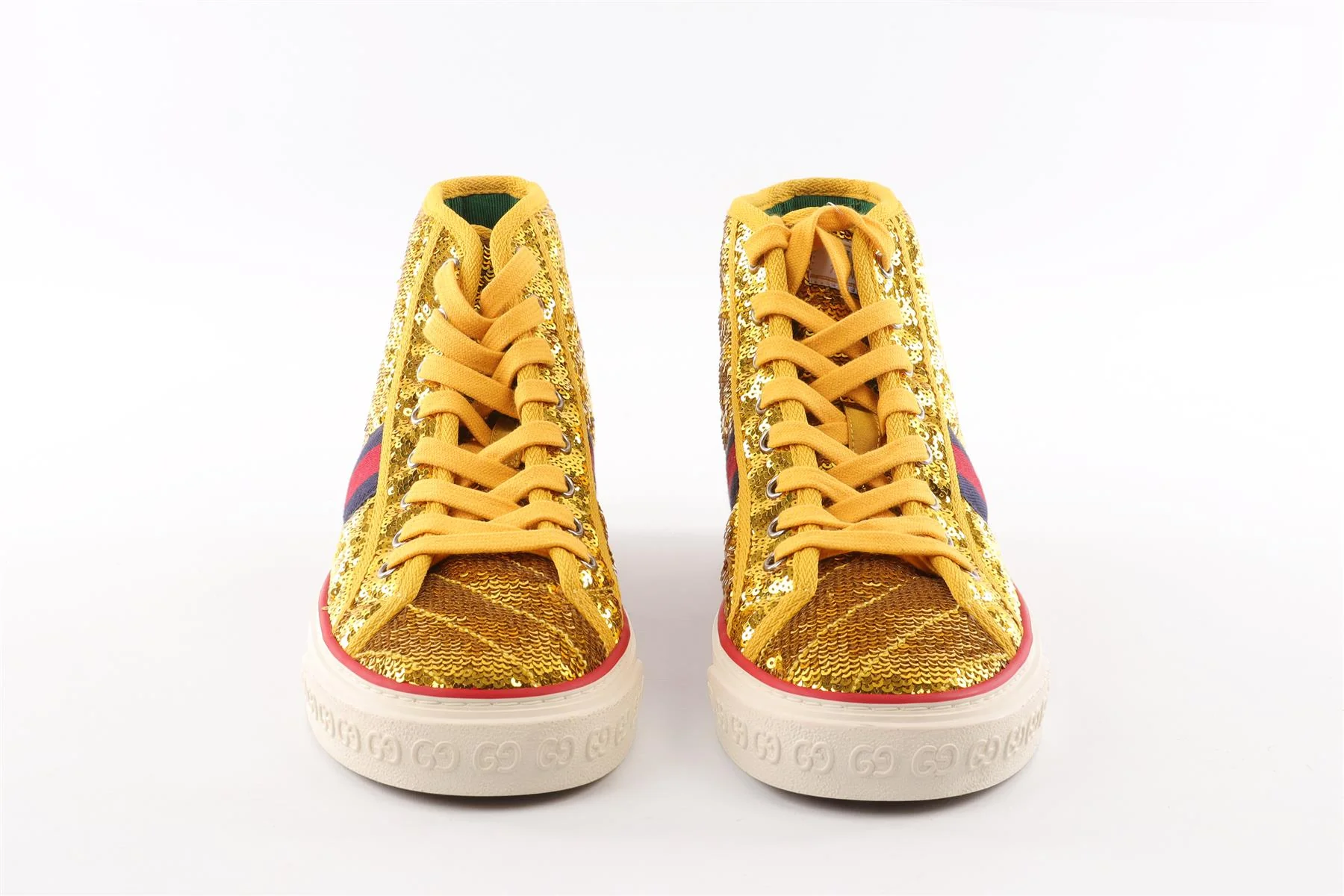 GUCCI YELLOW TENNIS 1977 SEQUIN SNEAKERS EU 38 UK 5 US 8 - Image 3