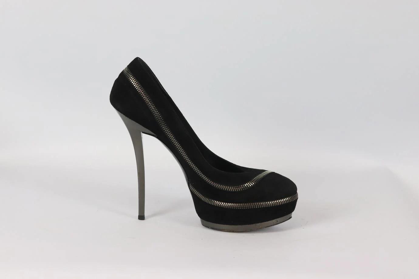 GUCCI ZIP DETAILED SUEDE PLATFORM PUMPS EU 38 UK 5 US 8 - Image 2