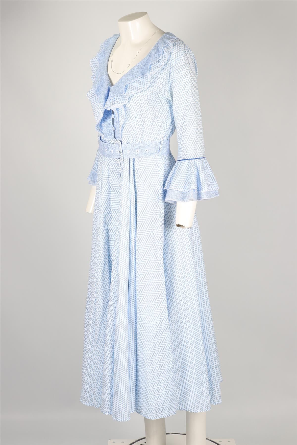 GÜL HÜRGEL BLUE COTTTON MAXI DRESS MEDIUM - Image 3