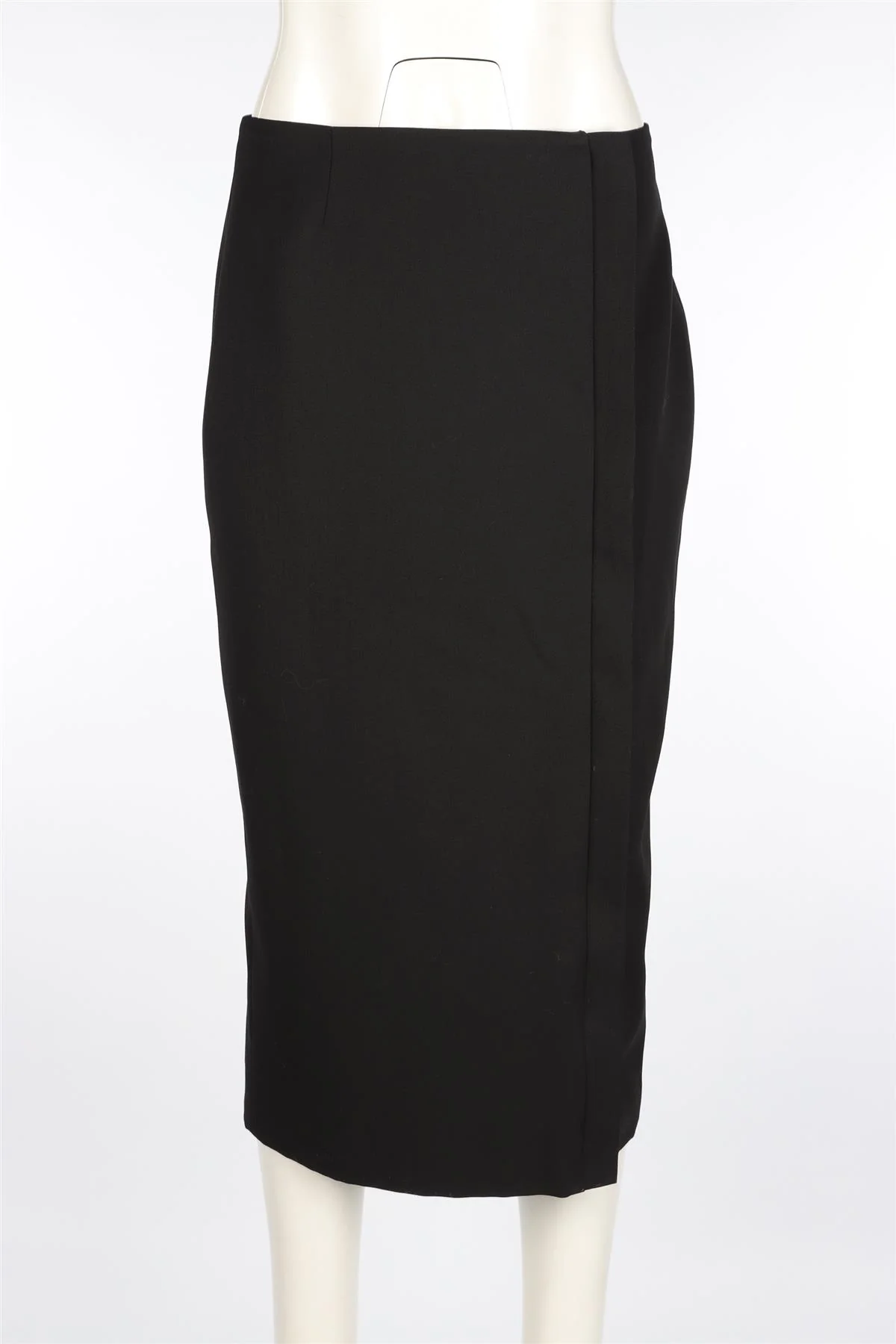 HAIDER ACKERMANN BLACK WOOL MIDI SKIRT FR 40 UK 8 - Image 2
