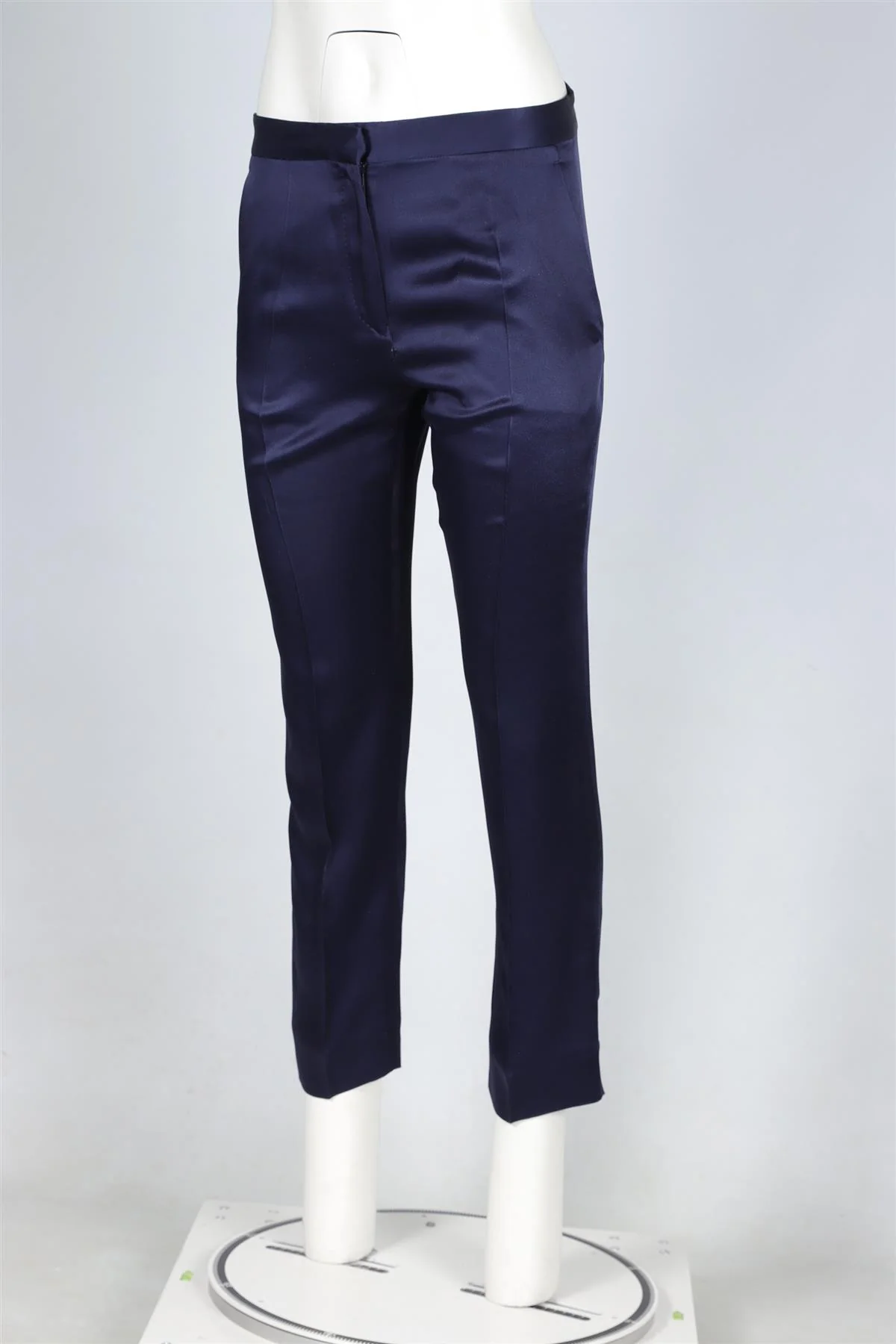 HAIDER ACKERMANN NAVY SATIN STRAIGHT LEG PANTS XSMALL - Image 3