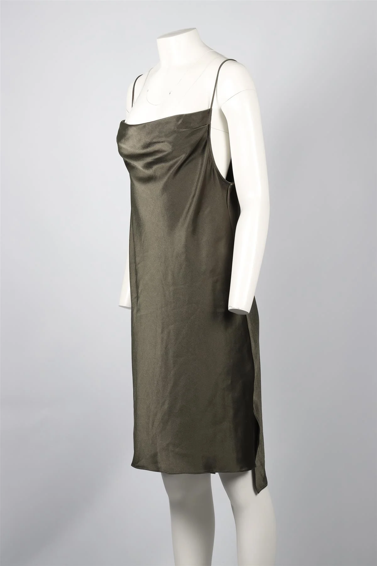 HALSTON HERITAGE GREEN SATIN MINI DRESS MEDIUM - Image 7