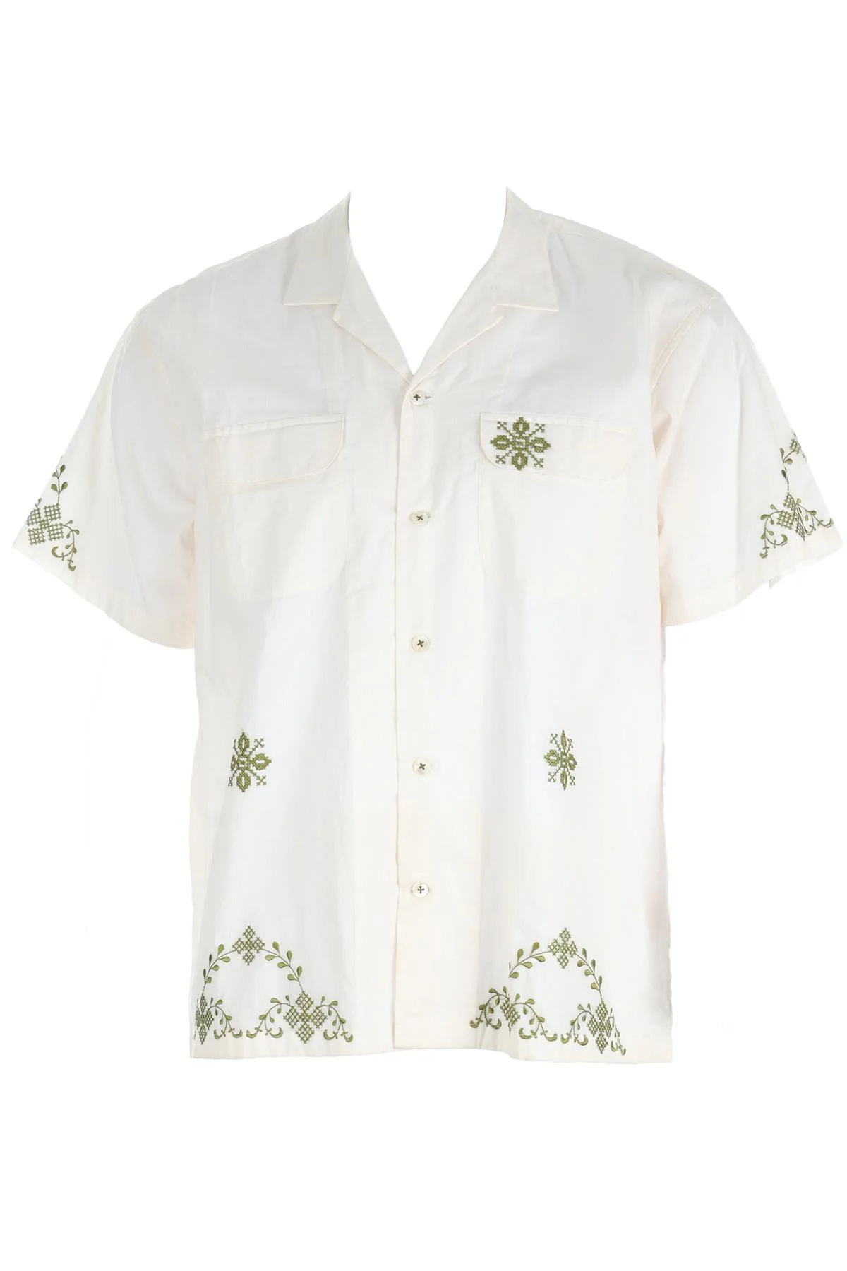 HARAGO CREAM MENS COTTON SHIRT MEDIUM