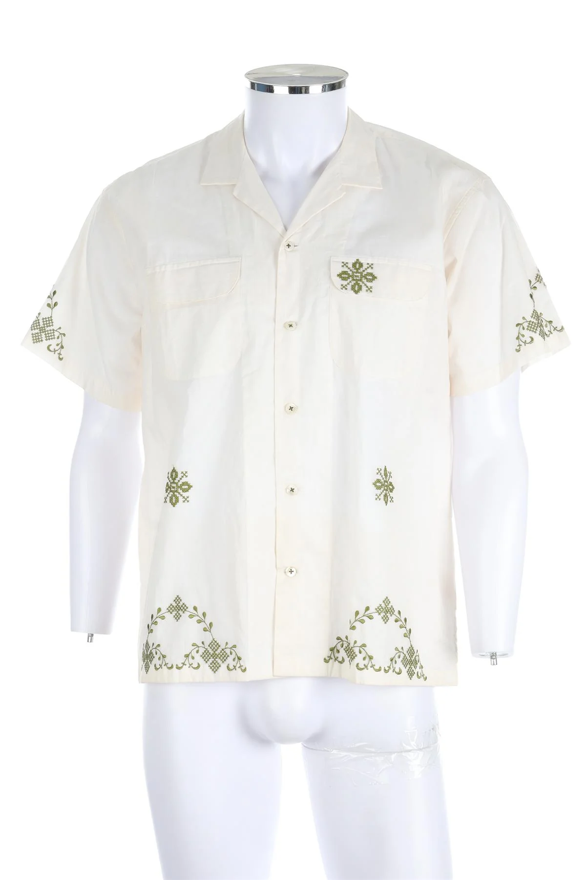 HARAGO CREAM MENS COTTON SHIRT MEDIUM - Image 2