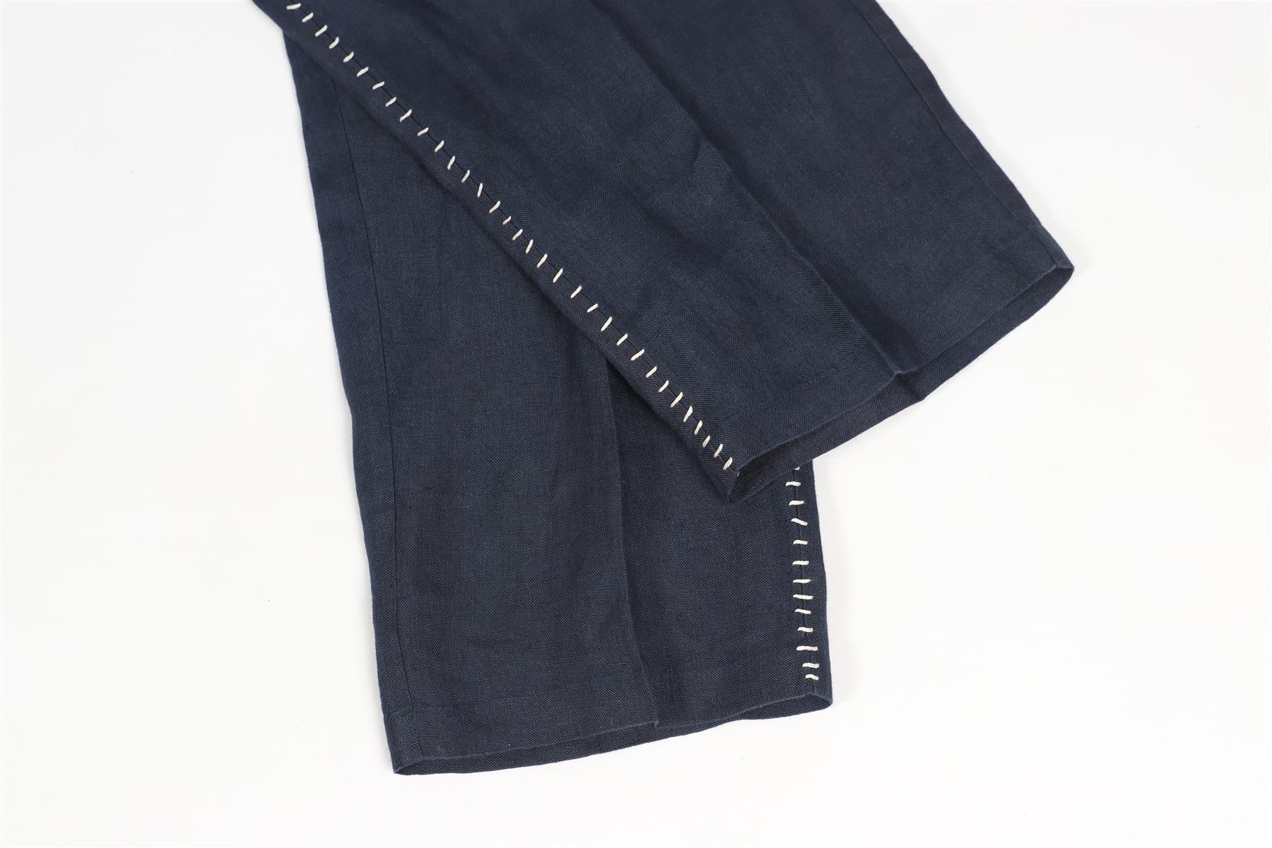 HARAGO NAVY MEN'S LINEN PANTS SMALL - Image 10