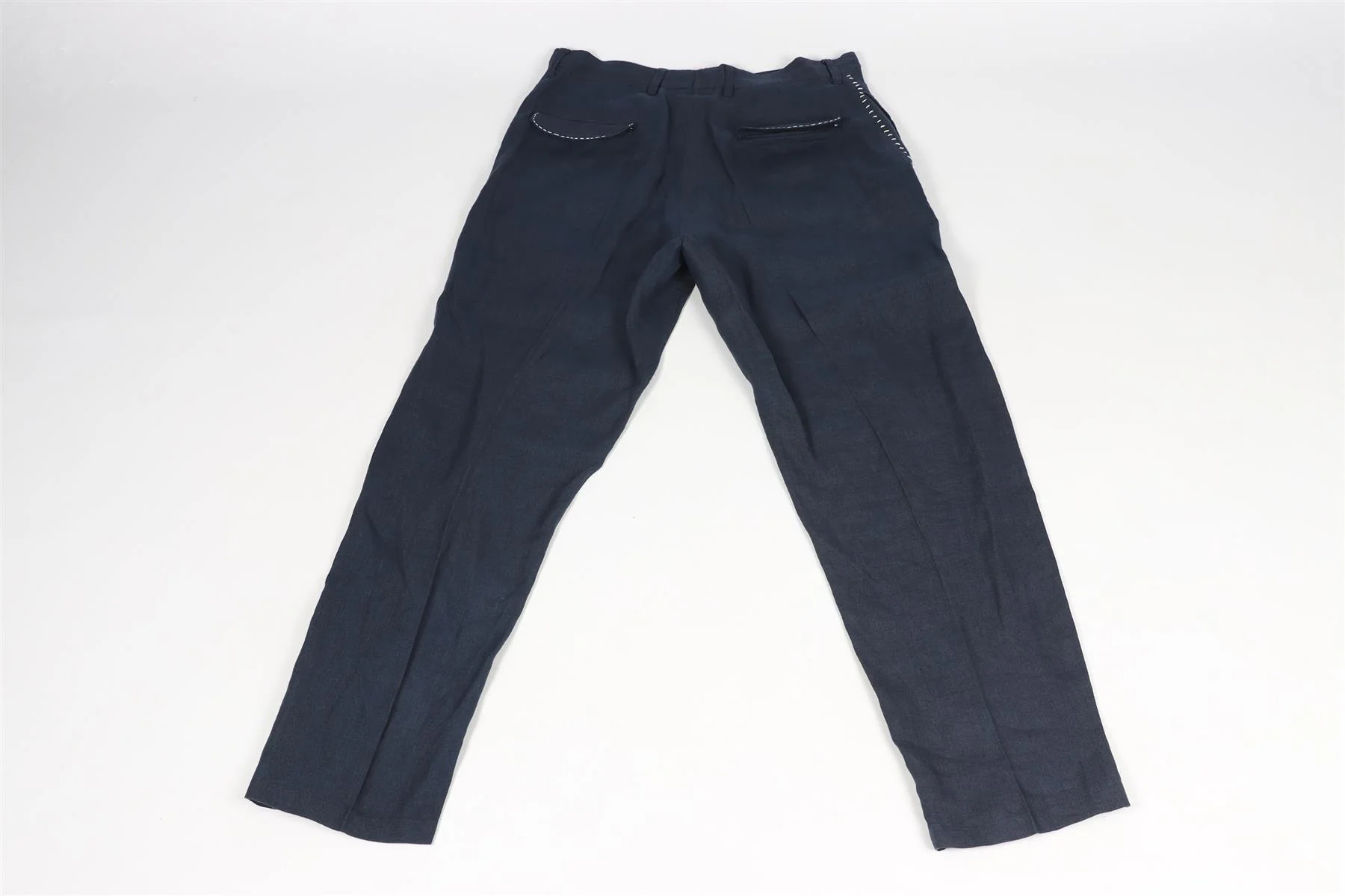 HARAGO NAVY MEN'S LINEN PANTS SMALL - Image 5