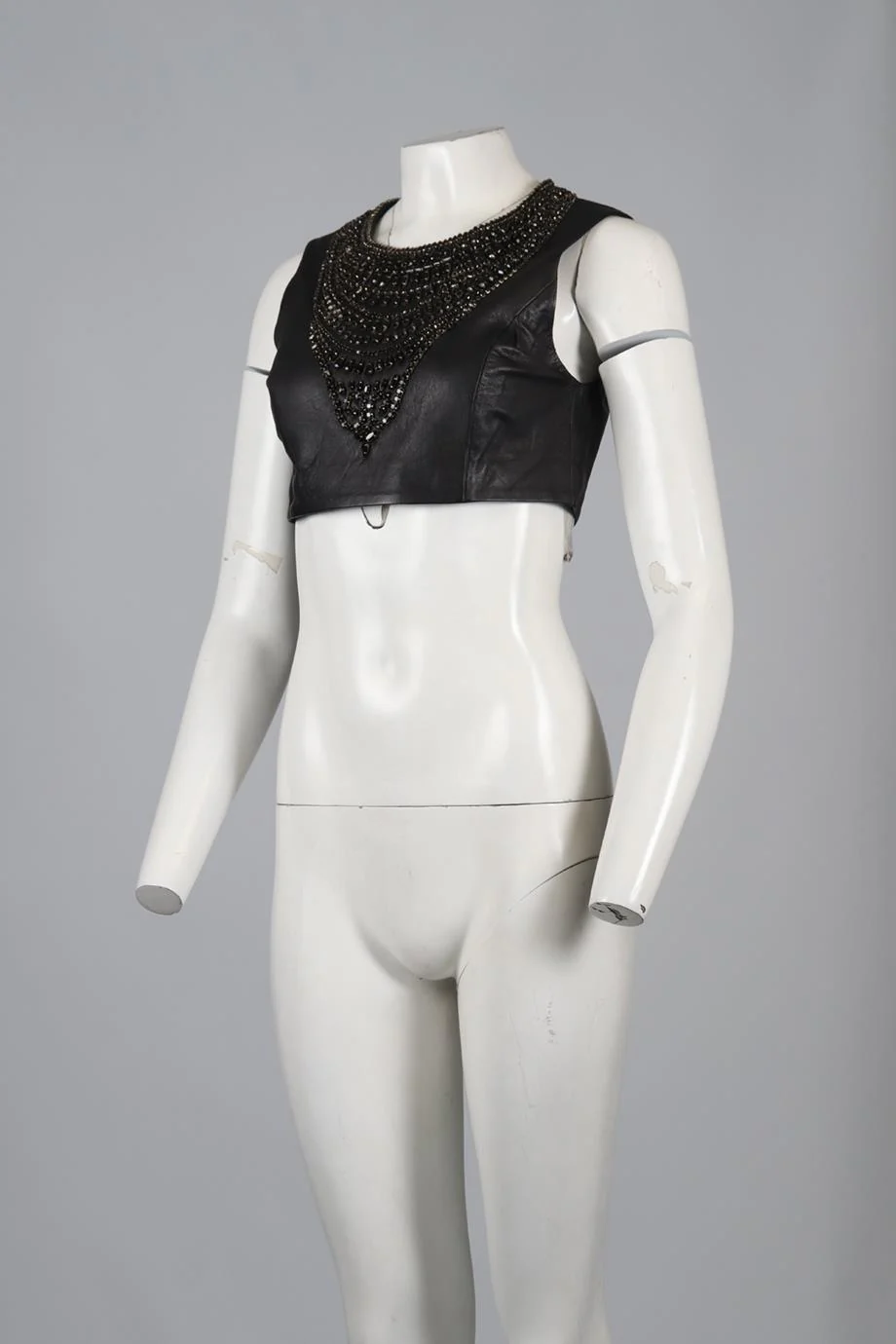 HAUTE HIPPIE CROPPED LEATHER TOP SMALL - Image 3