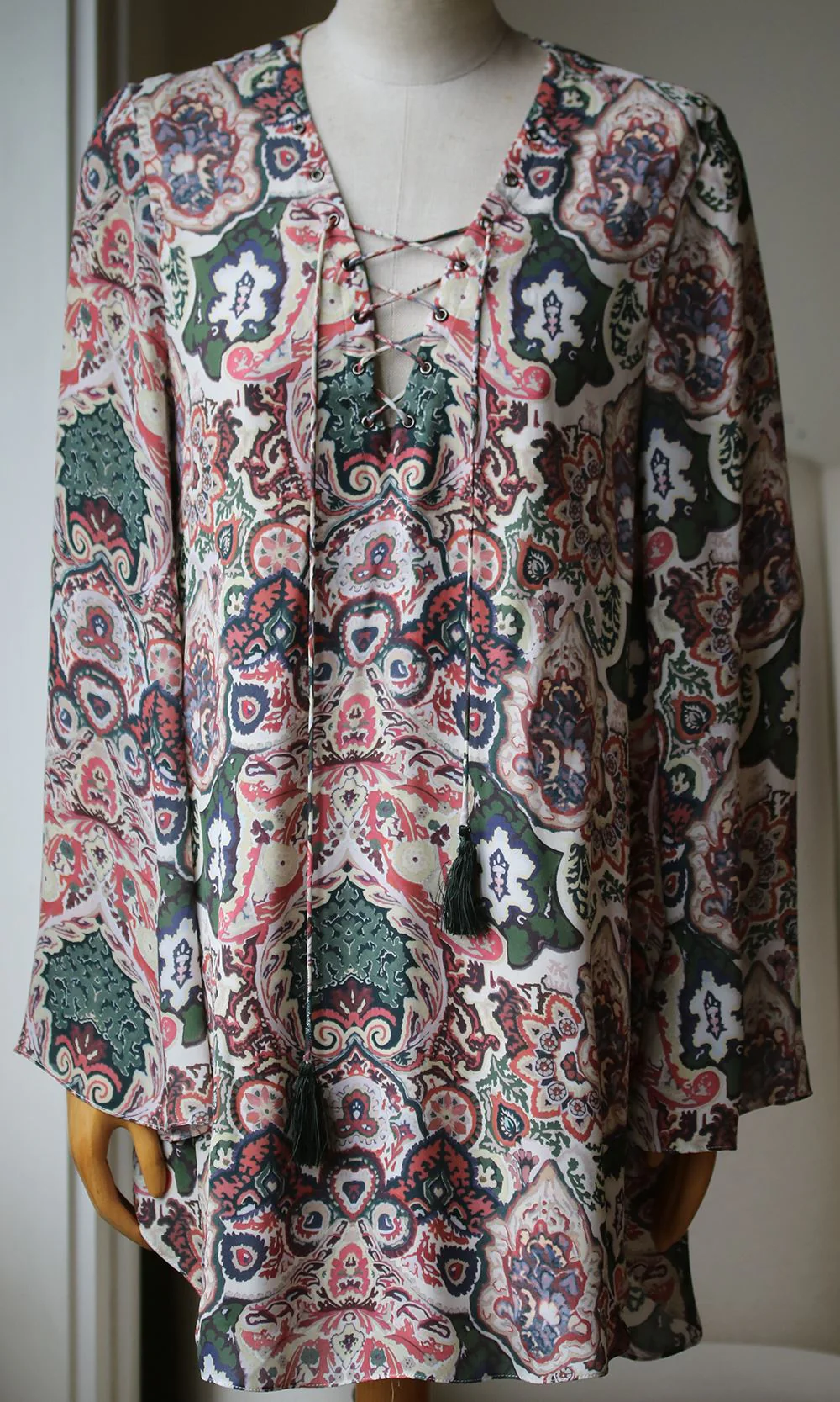 HAUTE HIPPIE LACE UP SILK DRESS MEDIUM - Image 2