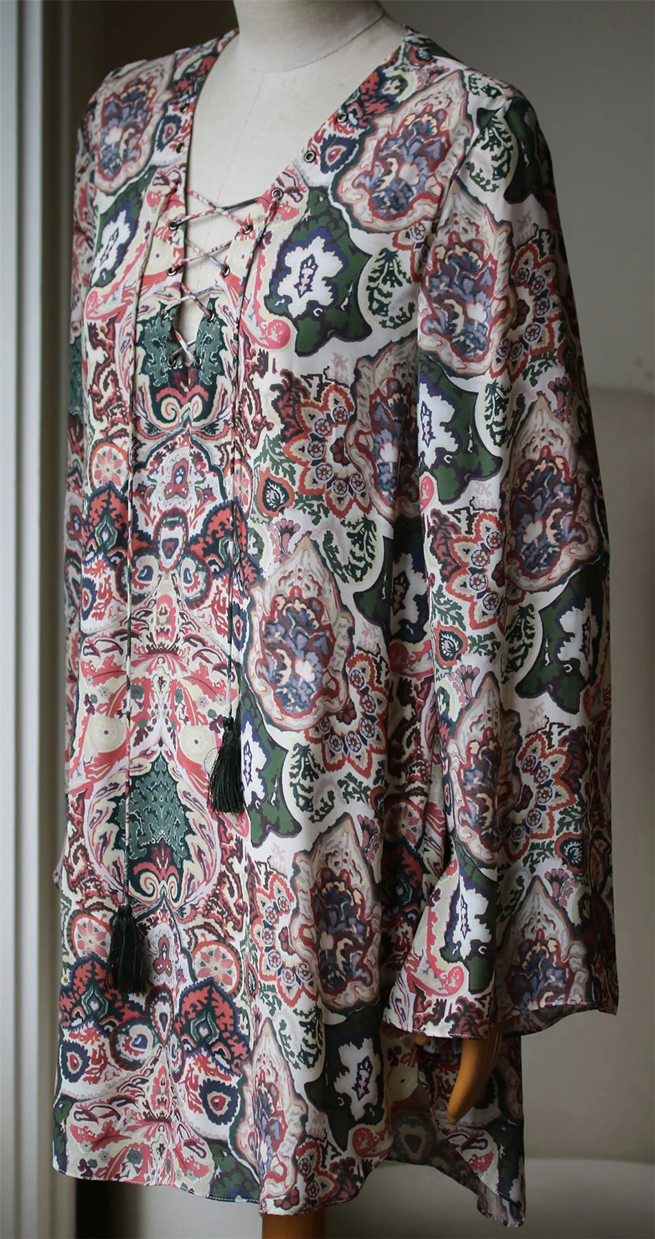 HAUTE HIPPIE LACE UP SILK DRESS MEDIUM - Image 3