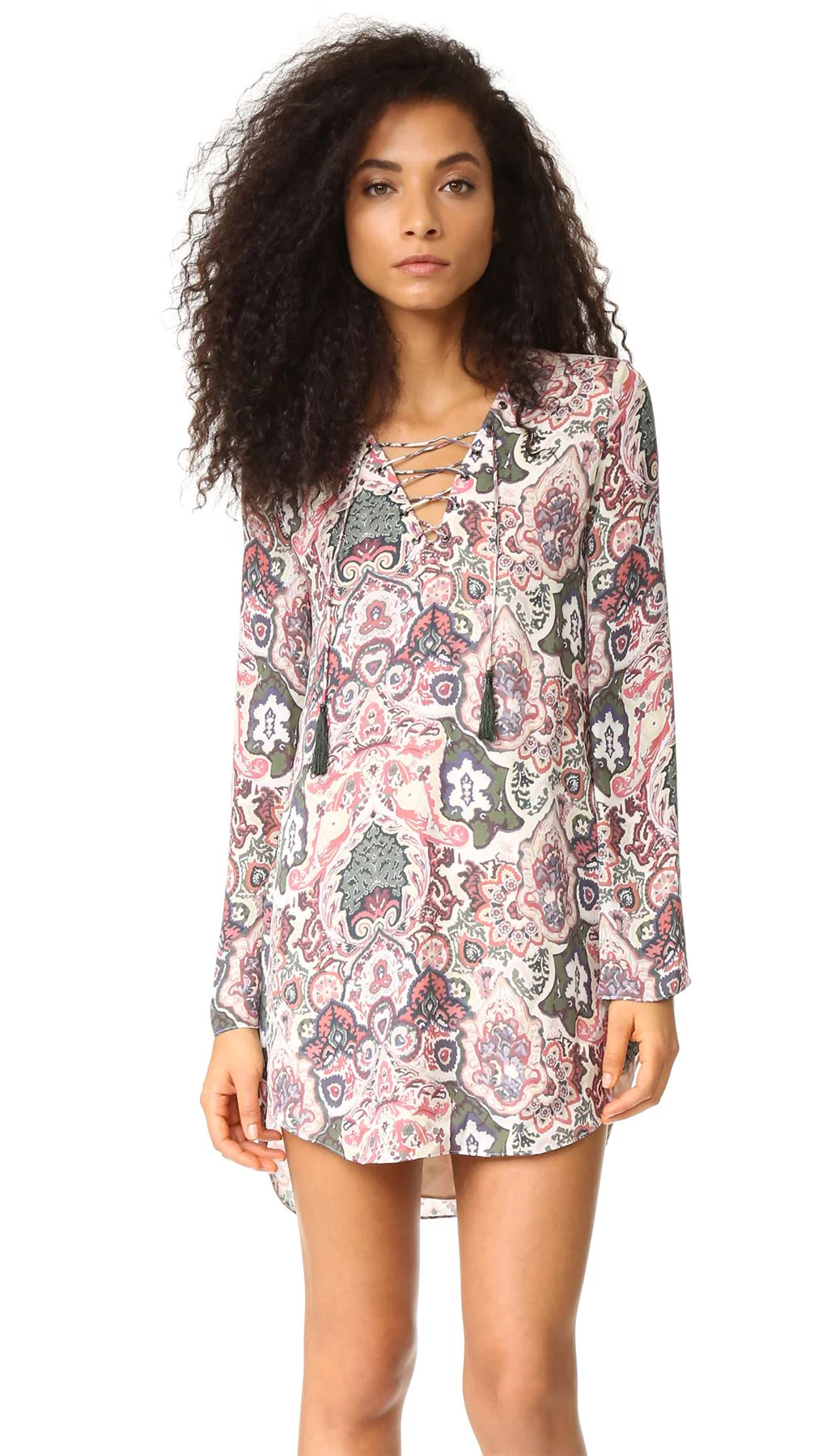HAUTE HIPPIE LACE UP SILK DRESS MEDIUM - Image 7