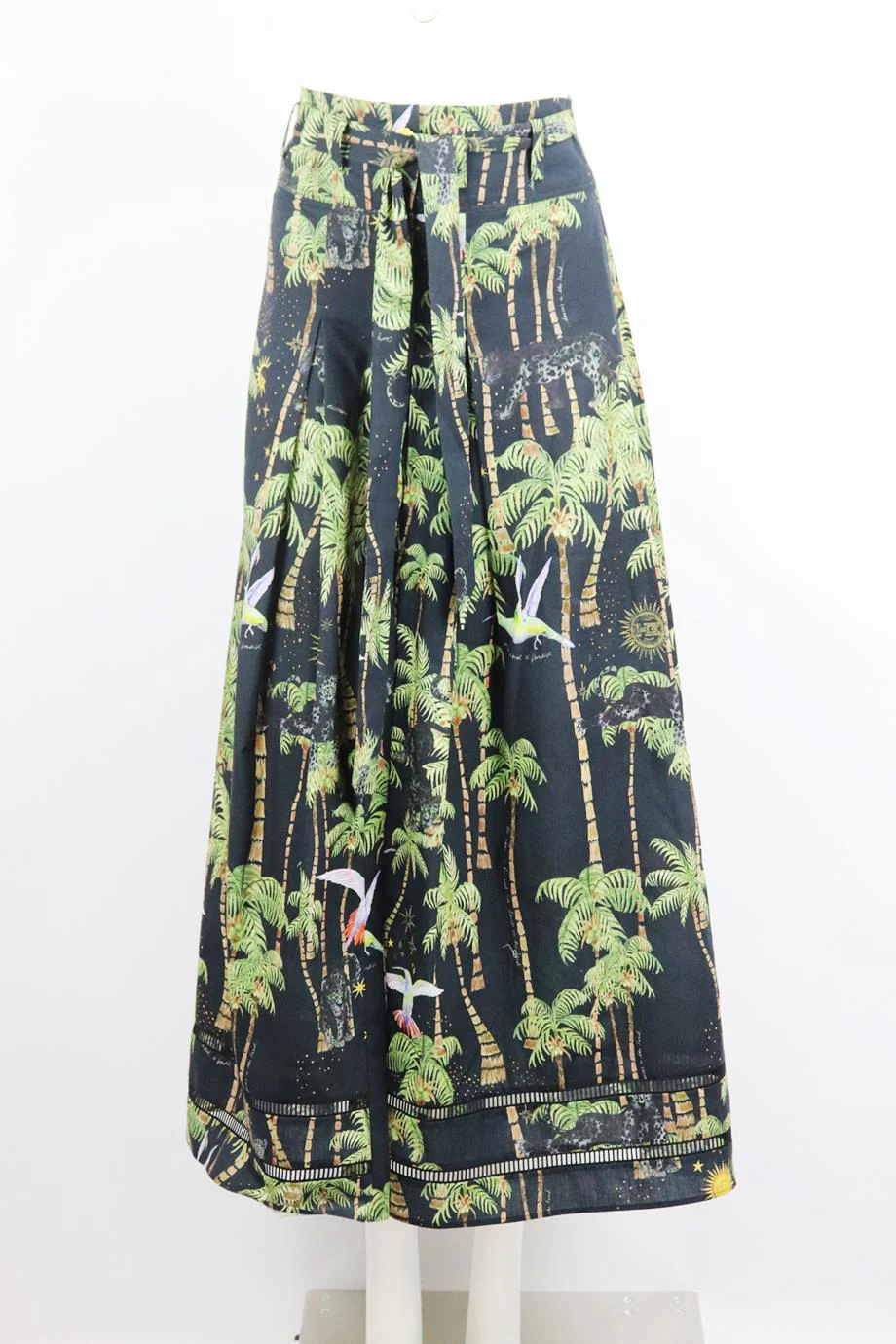 HAYLEY MENZIES PRINTED COTTON MAXI SKIRT SMALL - Image 2