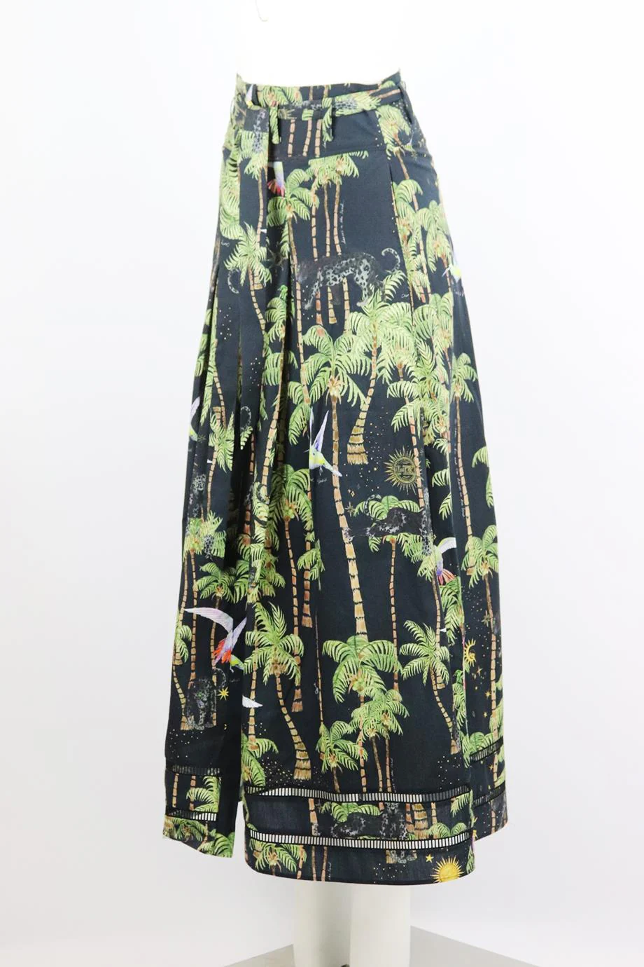 HAYLEY MENZIES PRINTED COTTON MAXI SKIRT SMALL - Image 3