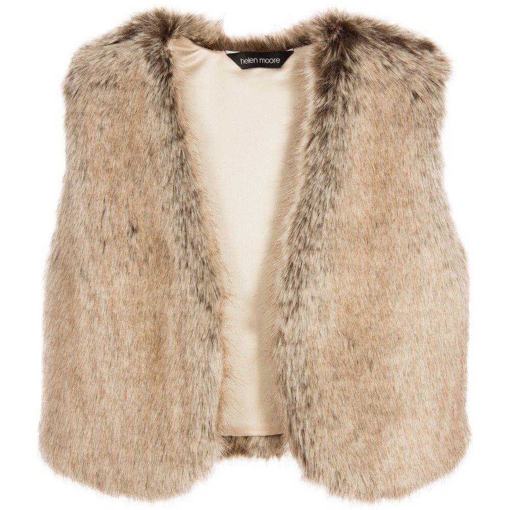 HELEN MOORE GIRLS DARK BEIGE FAUX FUR WAISTCOAT GILET 4-6 YEARS - Image 3