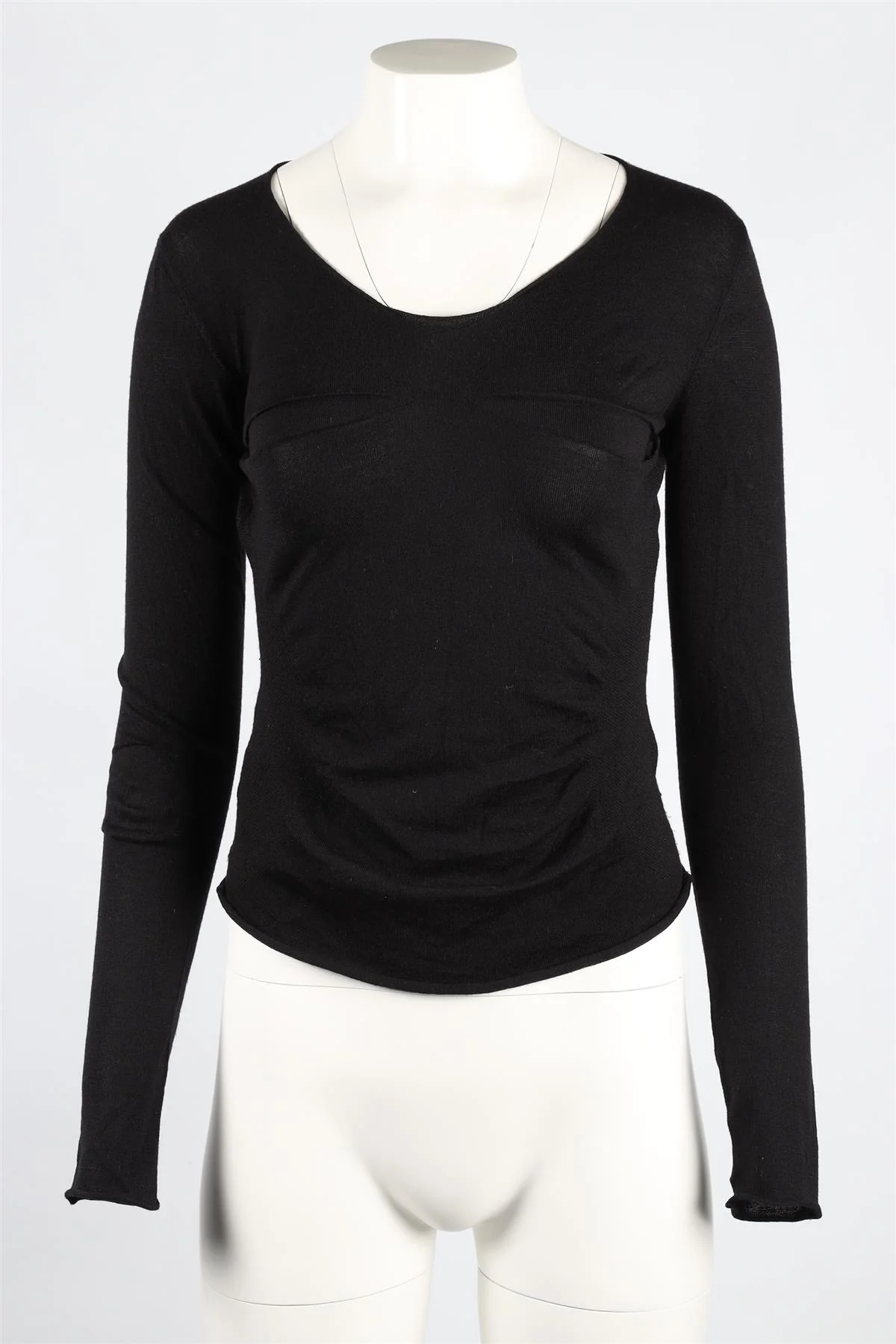 HELMUT LANG BLACK KNIT TOP IT 40 UK 8 - Image 6