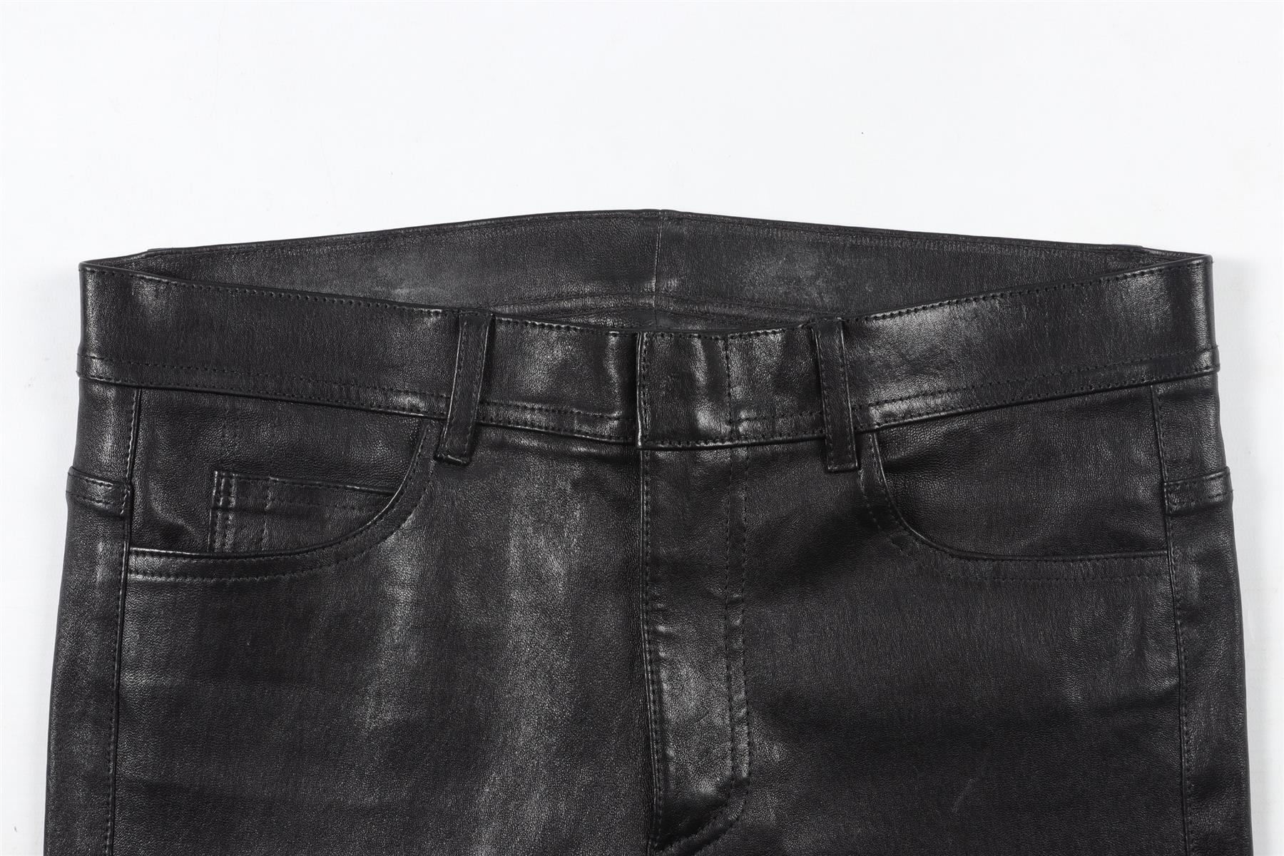 HELMUT LANG BLACK LEATHER PANTS US 4 UK 8 - Image 3