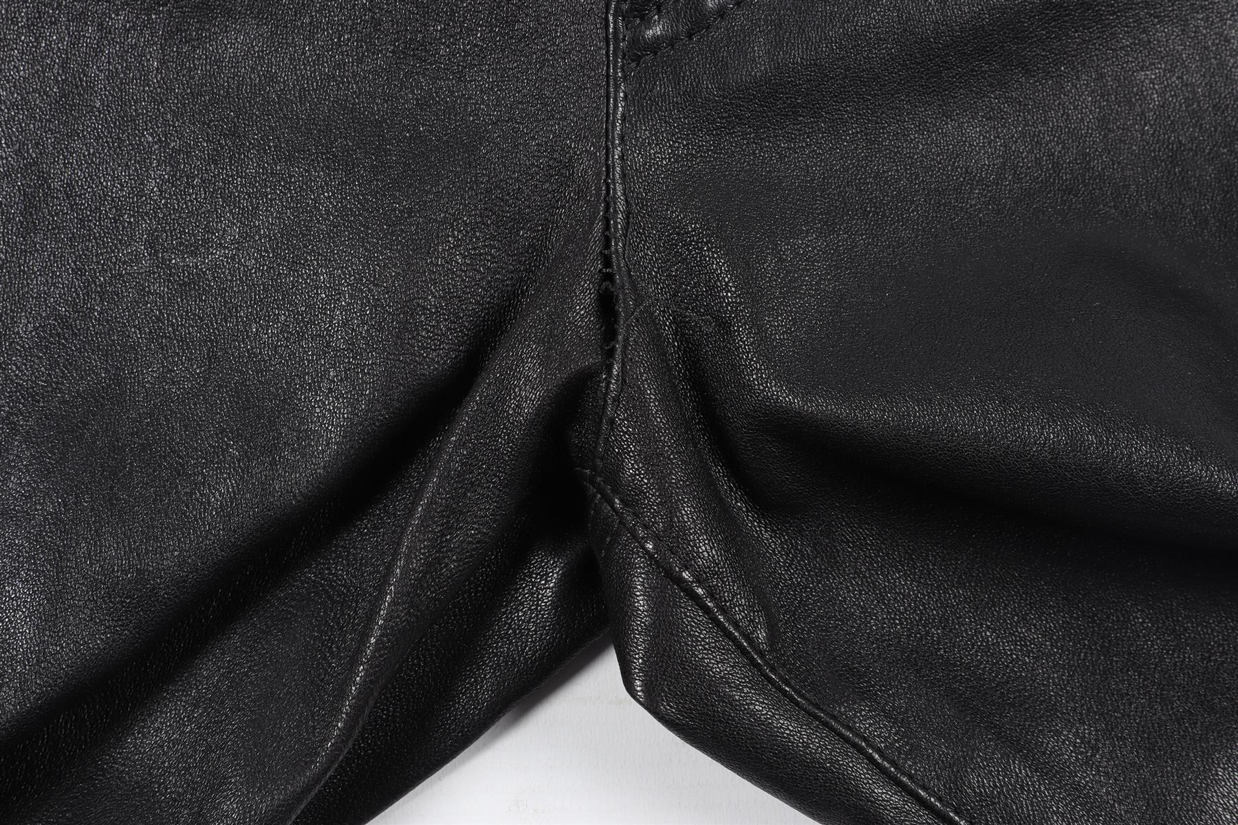 HELMUT LANG BLACK LEATHER PANTS US 4 UK 8 - Image 4