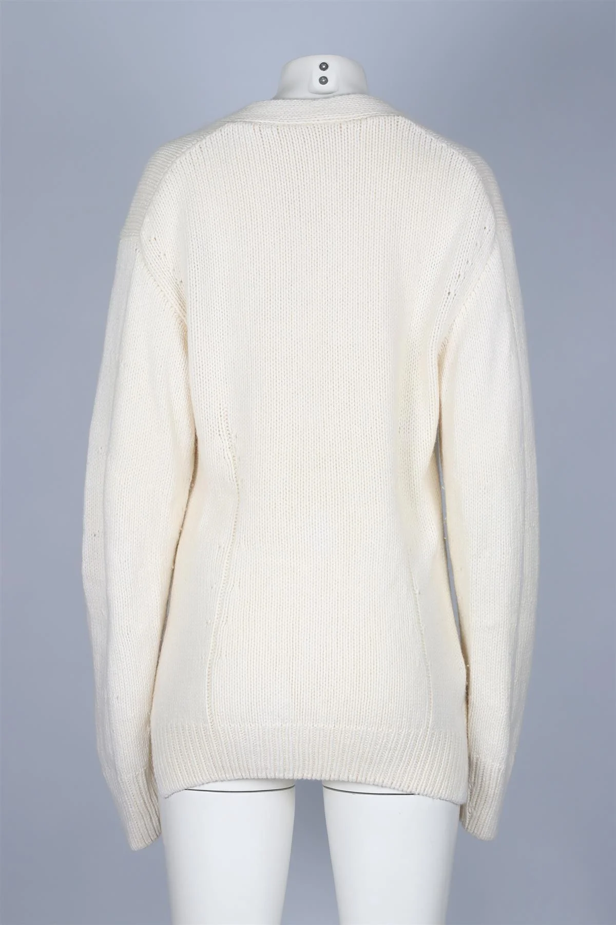 HELMUT LANG IVORY WOOL BLEND CARDIGAN LARGE - Image 4