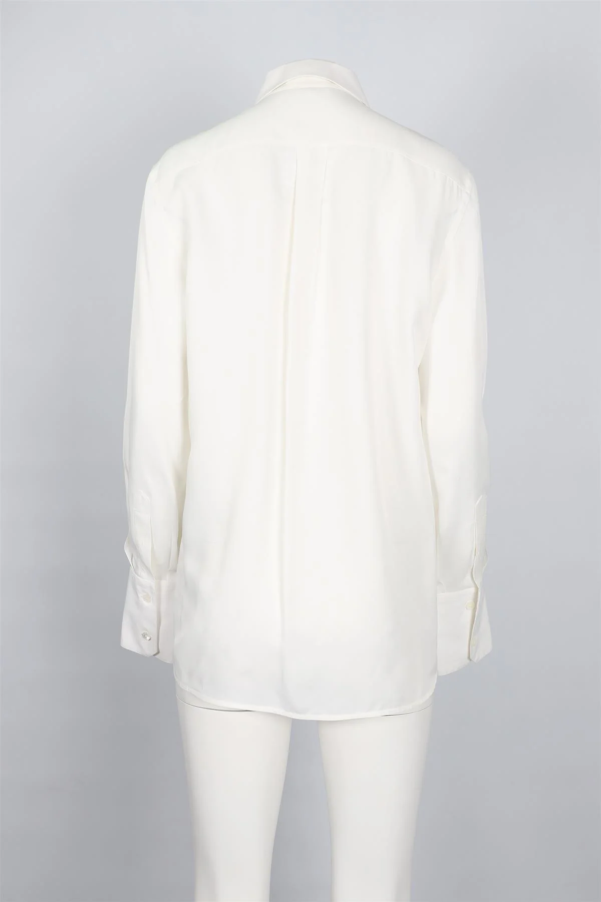 HELMUT LANG WHITE SATIN SHIRT MEDIUM - Image 4