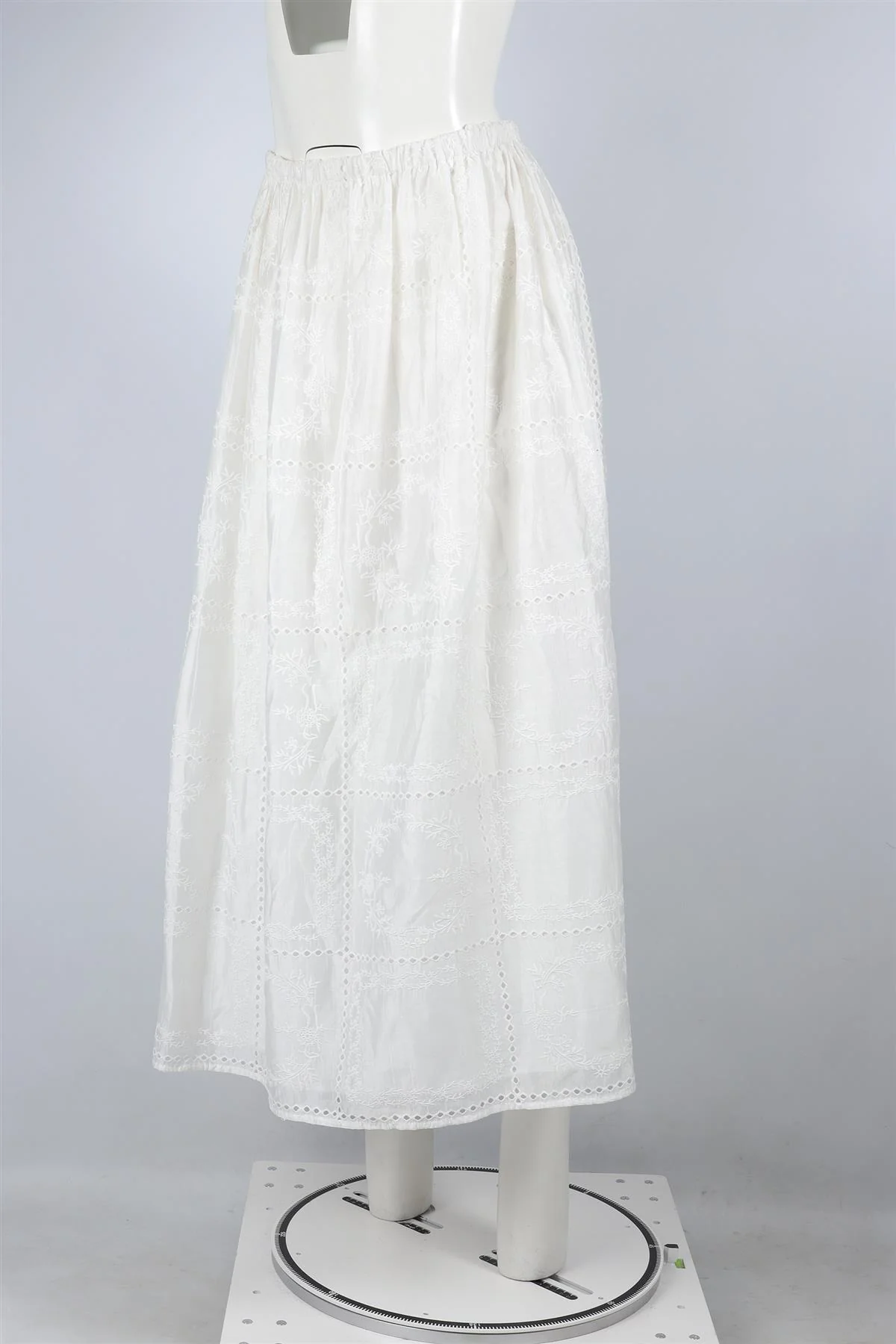 HELSA WHITE COTTON MAXI SKIRT SMALL - Image 3