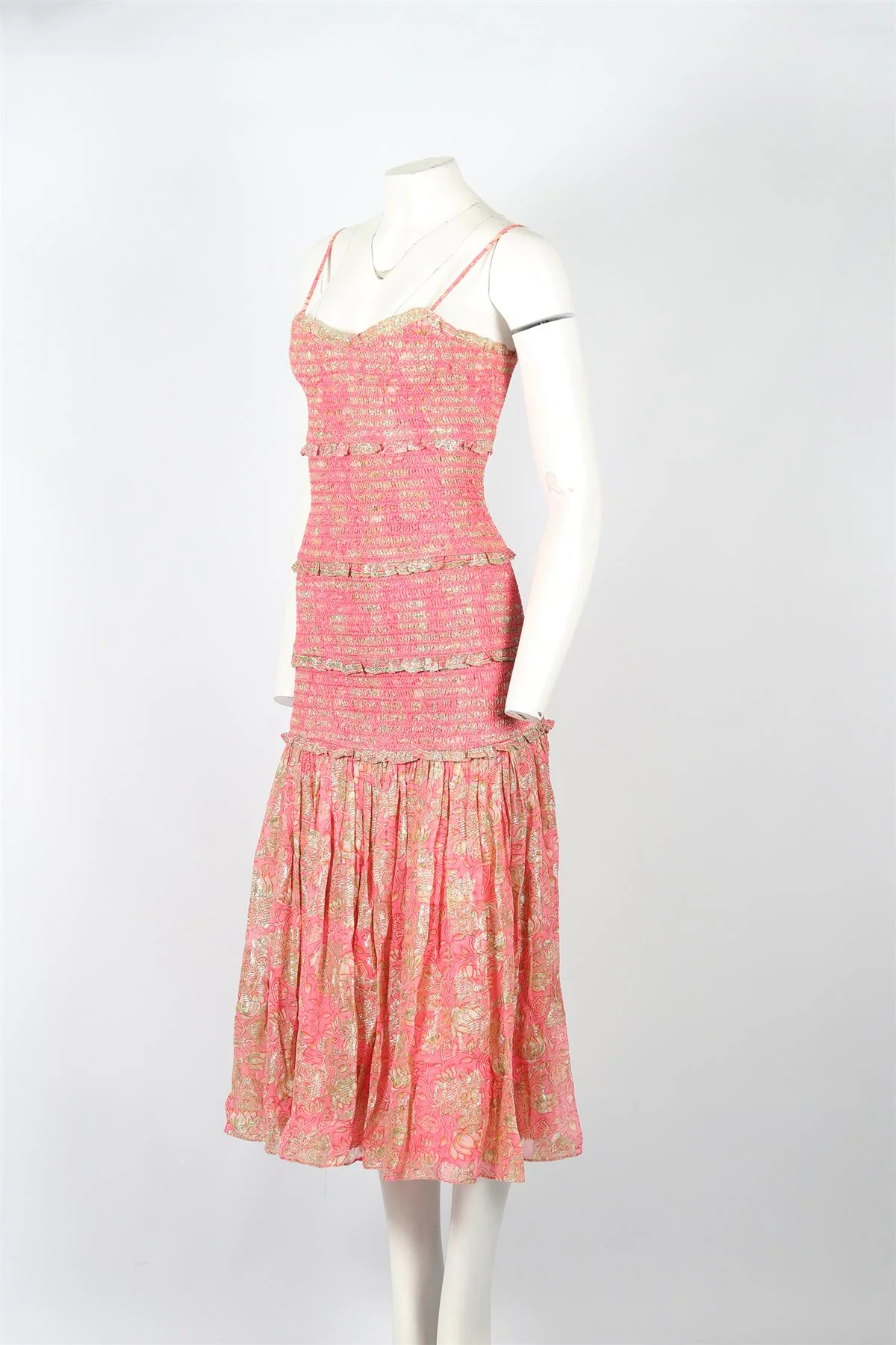 HEMANT & NANDITA CREPE MIDI DRESS SMALL - Image 3