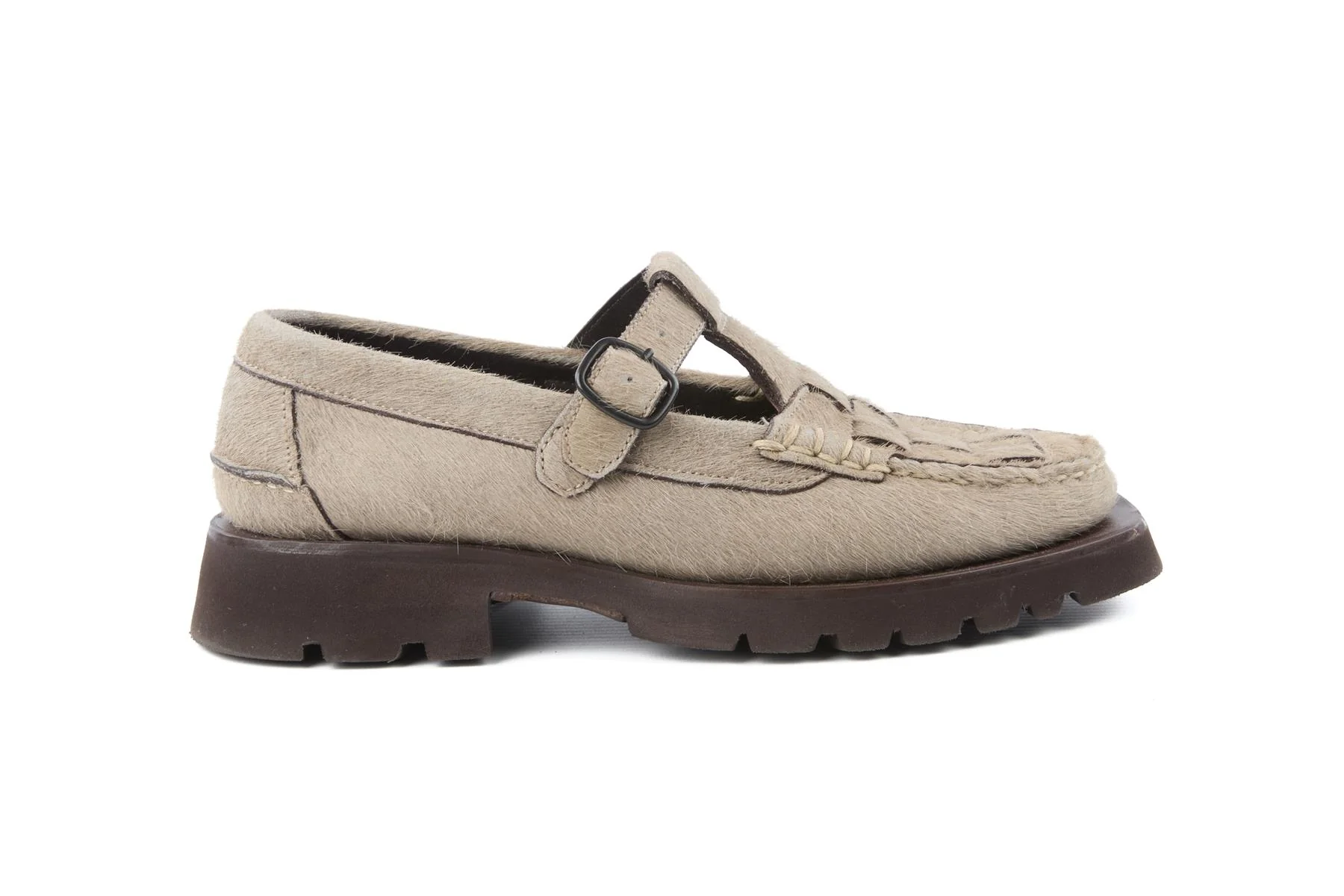 HEREU GREY CALF HAIR LOAFERS EU 38 UK 5 US 8 - Image 2