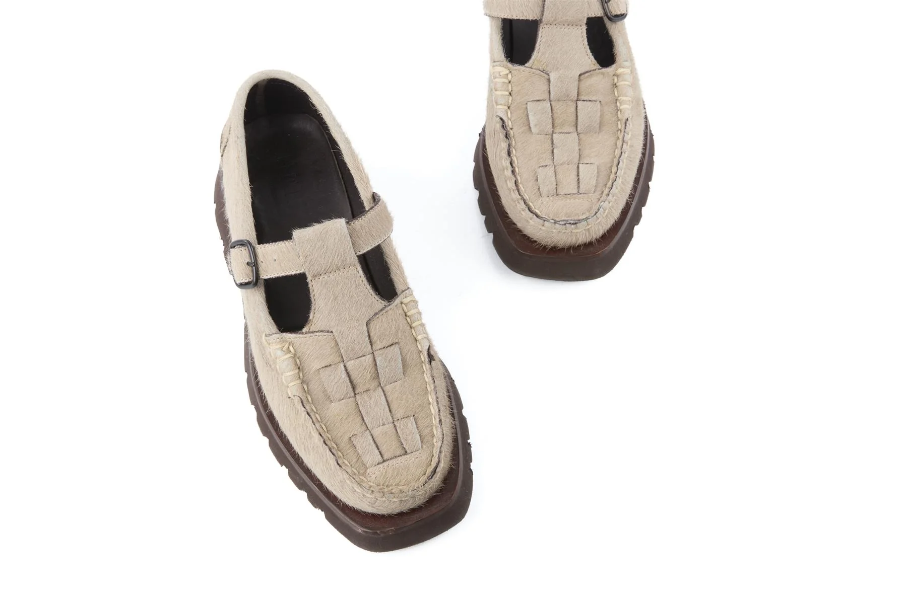 HEREU GREY CALF HAIR LOAFERS EU 38 UK 5 US 8 - Image 4