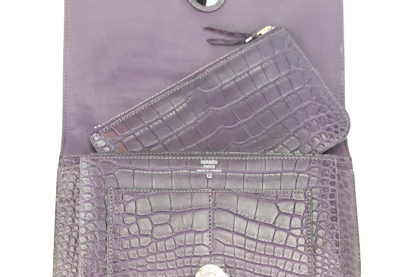 HERMÈS 2014 DOGON DUO ALLIGATOR MISSISSIPPIENSIS AND LEATHER WALLET - Image 10