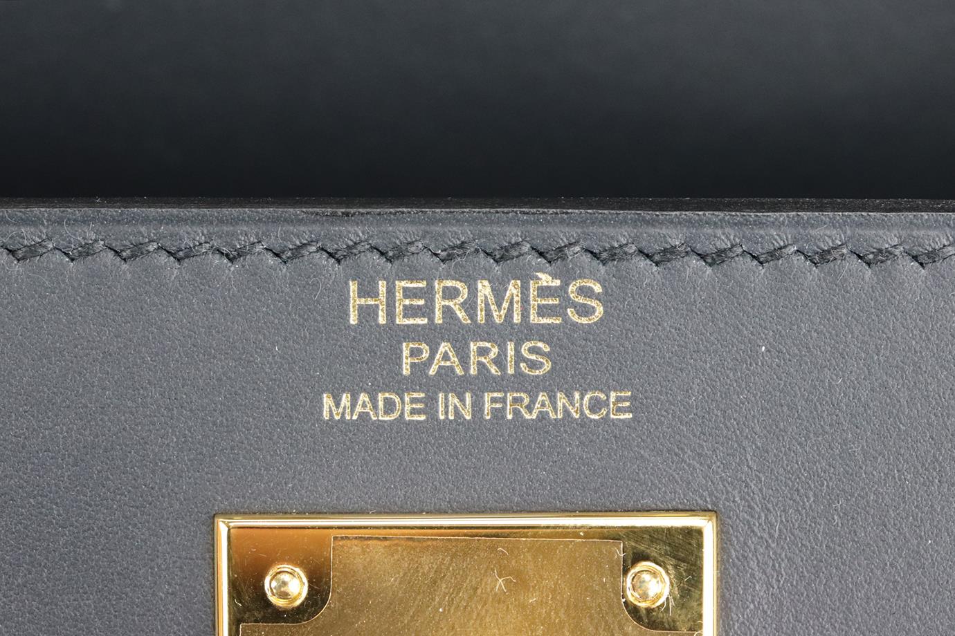 HERMÈS 2015 KELLY SELLIER 32CM SOMBRERO LEATHER BAG - Image 11